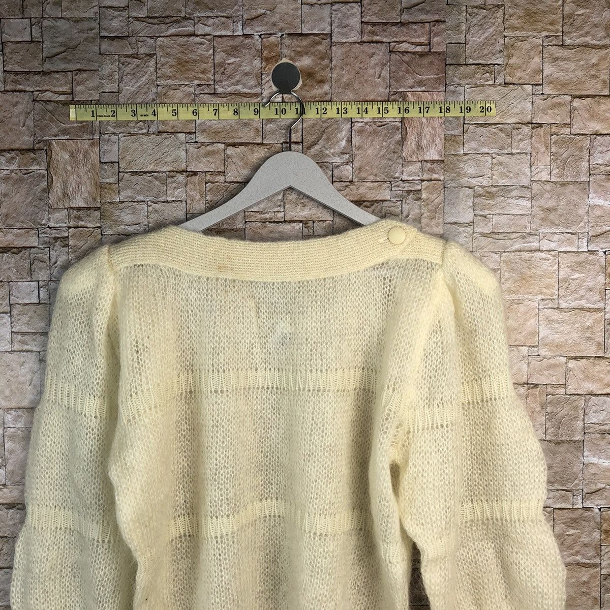 Homespun Knitwear Paimpol France White mohair fur Knitwear vintage #A939 Size M / US 6-8 / IT 42-44 - 2 Thumbnail