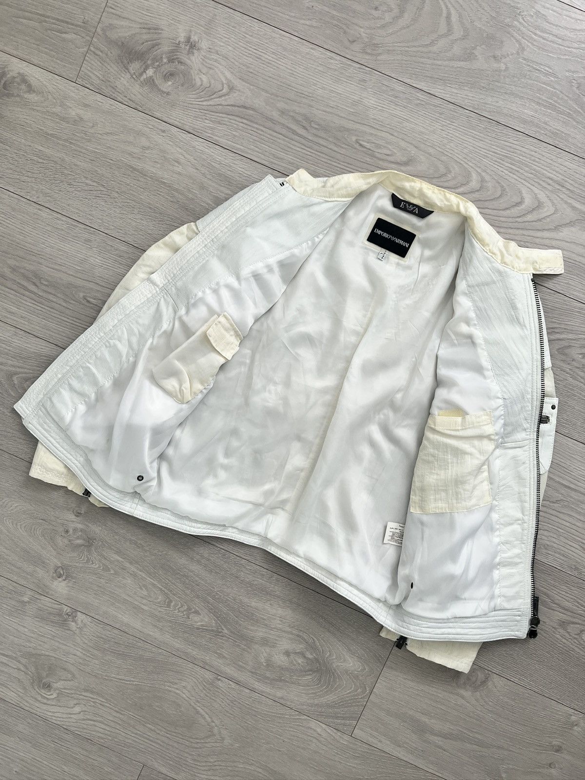 Emporio Armani Emporio Armani 2001 Leather Panelled Cafe Racer Moto Jacket Size US M / EU 48-50 / 2 - 11 Thumbnail