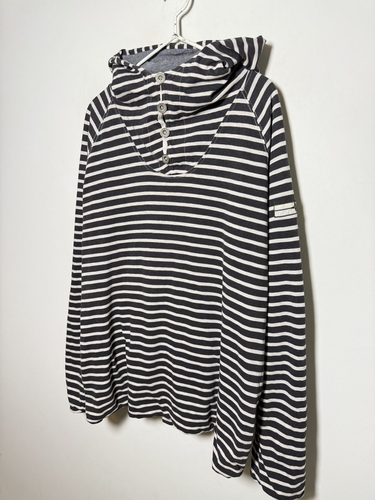 Stone Island Stone Island Striped Button Hoodie Size US L / EU 52-54 / 3 - 4 Thumbnail