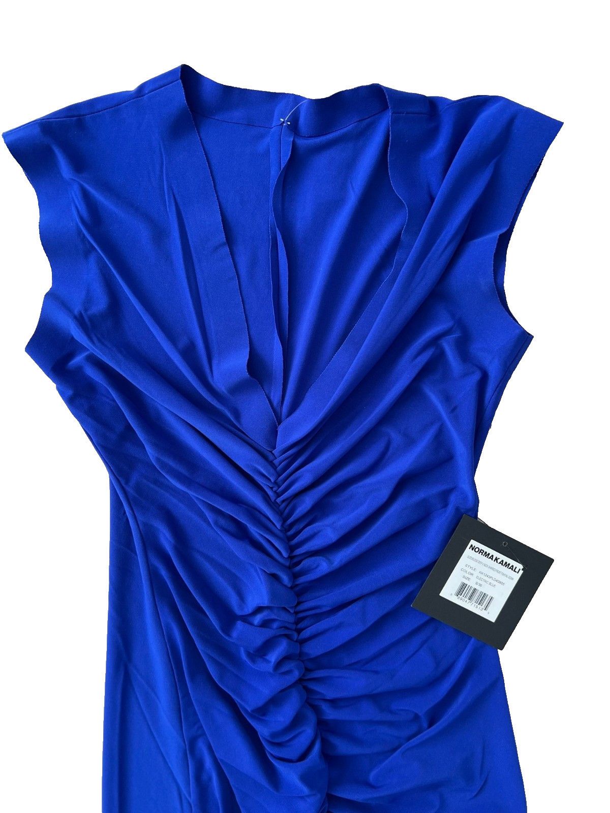 Norma Kamali Norma Kamali Shirred Fishtail Gown Dress Blue ( S/36 ) Size S / US 4 / IT 40 - 5 Thumbnail
