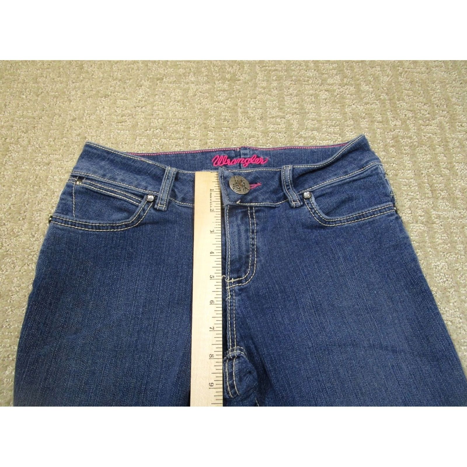 Wrangler Wrangler Jeans Women 4 Blue Mid Rise Bootcut Dark Wash Stretch Denim Pants Size 27" / US 4 / IT 40 - 6 Thumbnail