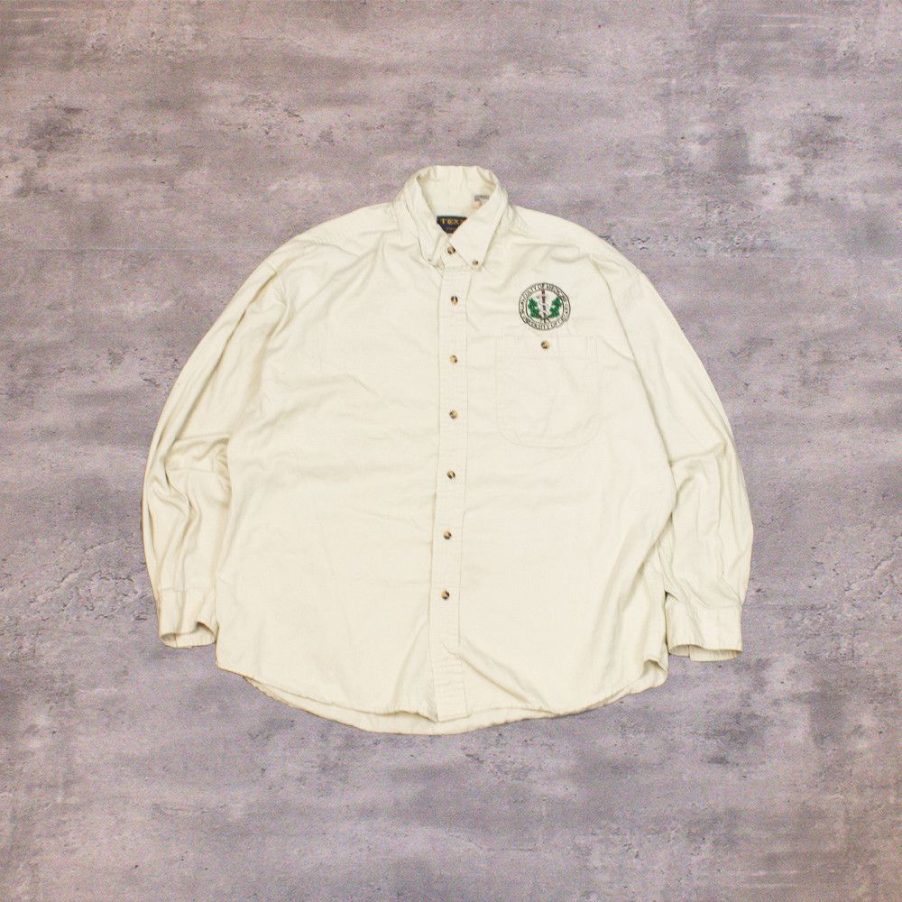 Vintage Vintage VTG 90's Medical Crest Cream One Pocket Denim Shirt Size US L / EU 52-54 / 3 - 1 Thumbnail