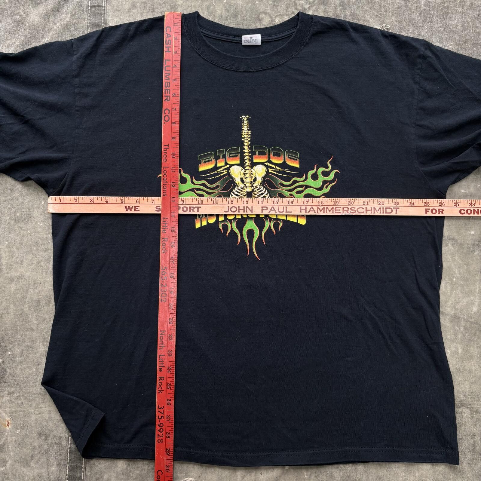 Anvil Vintage Y2K Big Dog Motorcycles Flames Bones Grunge Shirt Size US XL / EU 56 / 4 - 3 Thumbnail