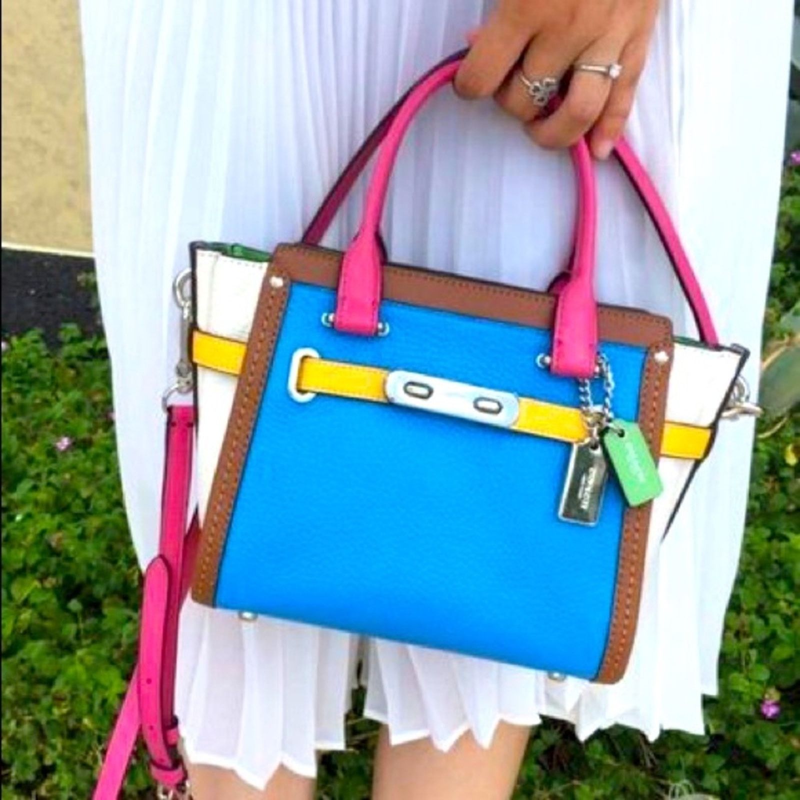 Coach Coach Swagger 21 Rainbow Colorblock Satchel Crossbody Size ONE SIZE - 4 Thumbnail