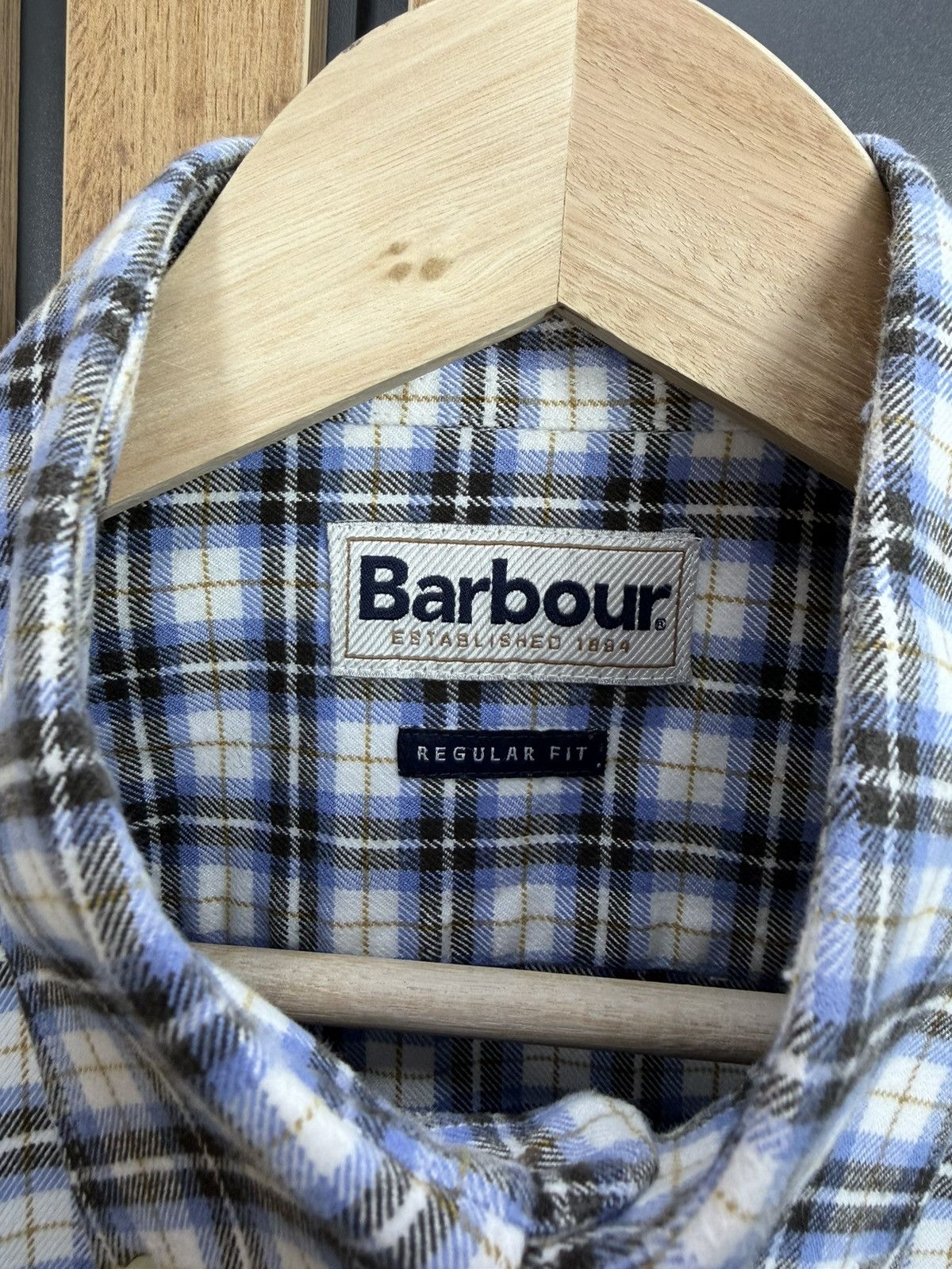 Barbour Barbour Regular Fit Plaid Shirt Blue Check Cotton Size M Size US M / EU 48-50 / 2 - 5 Thumbnail