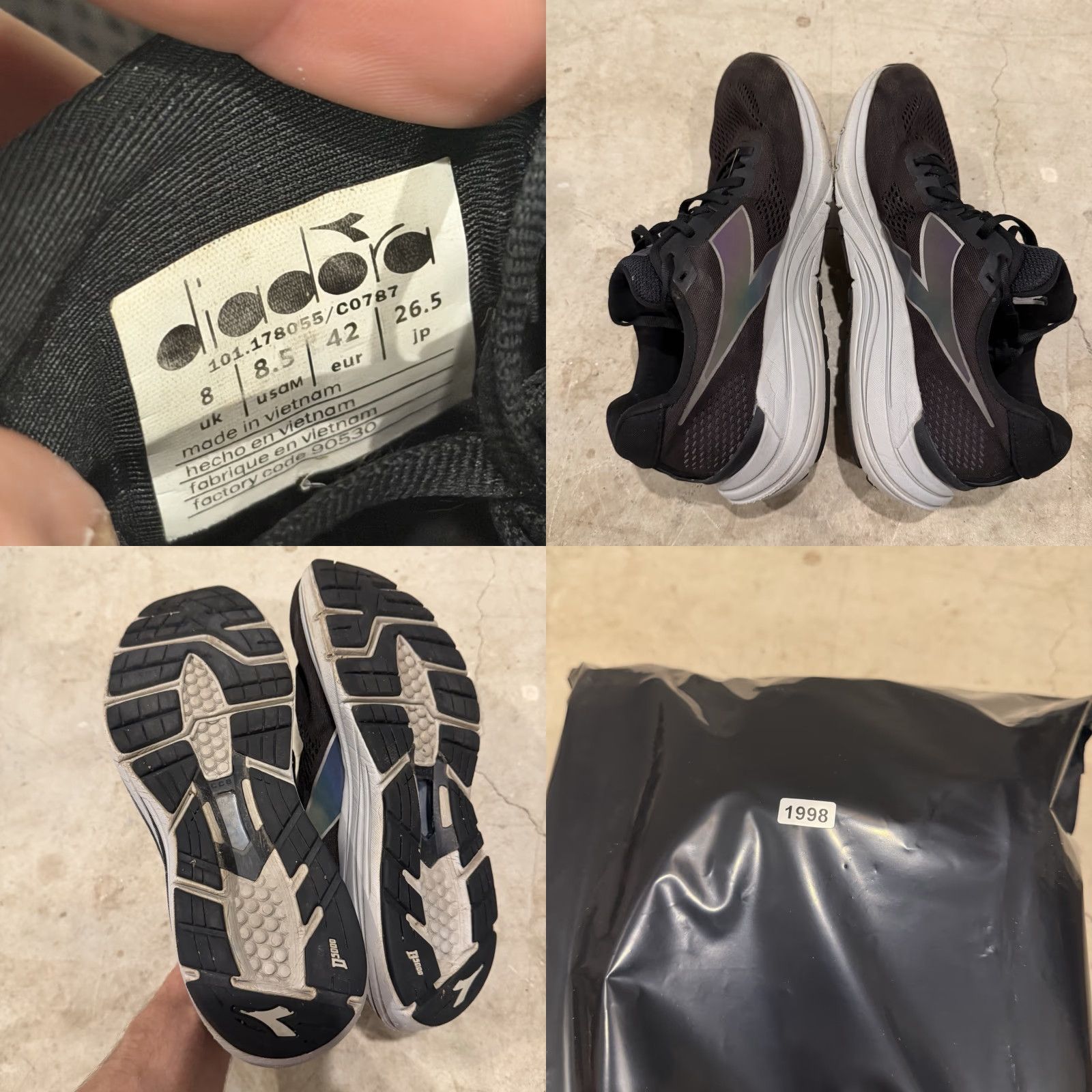 Diadora Diadora Mens Size 8.5 Mythos Blushield Vortice Hip Black Silver Size ONE SIZE - 8 Thumbnail