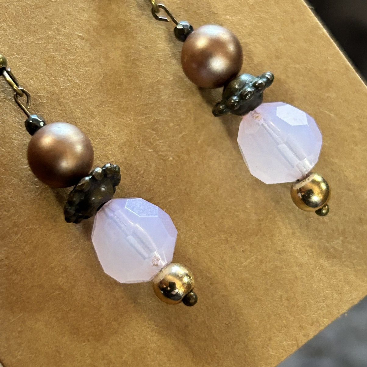 Handmade Handcrafted elegant vintage bead faceted hematite earrings Size ONE SIZE - 3 Thumbnail