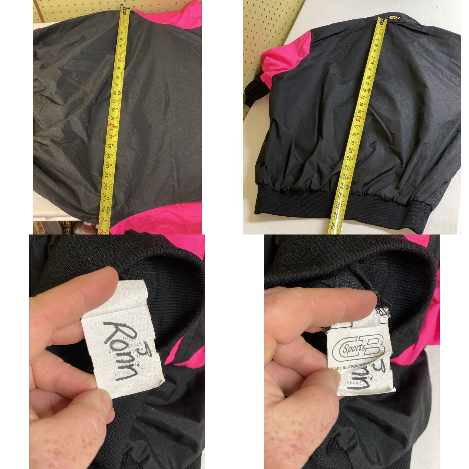CB Sports VINTAGE CB Sports Jacket Men M/L Neon Pink Black Nylon 1989 1980s Pullover Kangaroo Pocket Snaps Modern Retro Look Men/Womens Size M / US 6-8 / IT 42-44 - 8 Thumbnail
