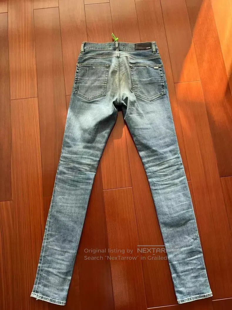 Amiri Amiri Classic patched and water-washed blue denim jeans si Size US 30 / EU 46 - 2 Thumbnail