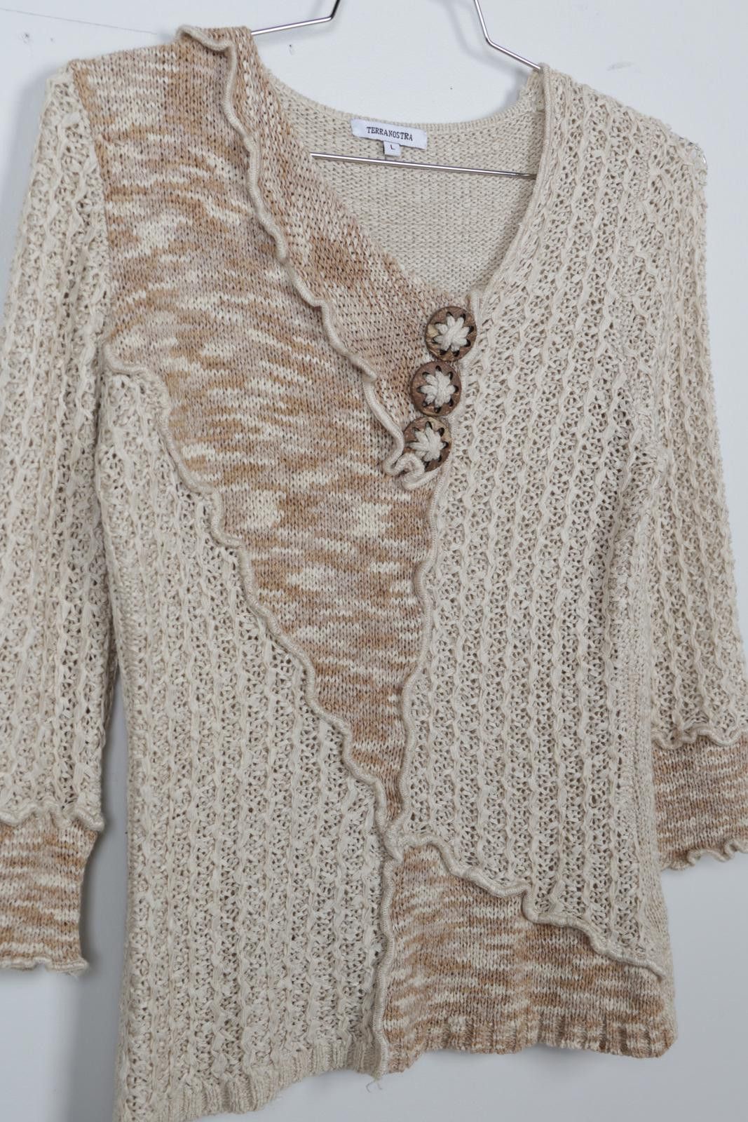 Other 00's Terranostra Texture Two Tone Blouse Size L / US 10 / IT 46 - 3 Thumbnail