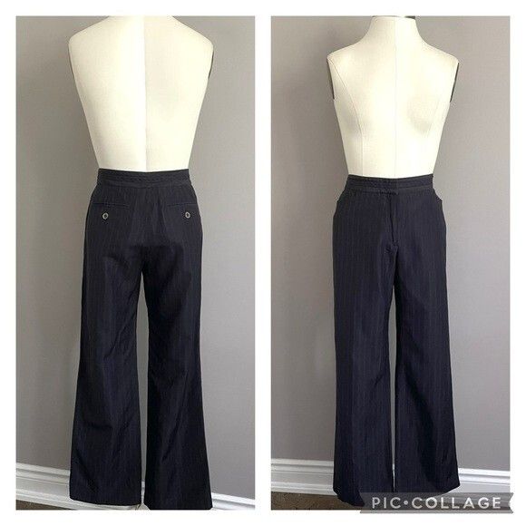 Gerard Darel Gerard Darel Navy Pinstripe Wool Straight Leg Trousers - M Size 28" / US 6 / IT 42 - 13 Thumbnail