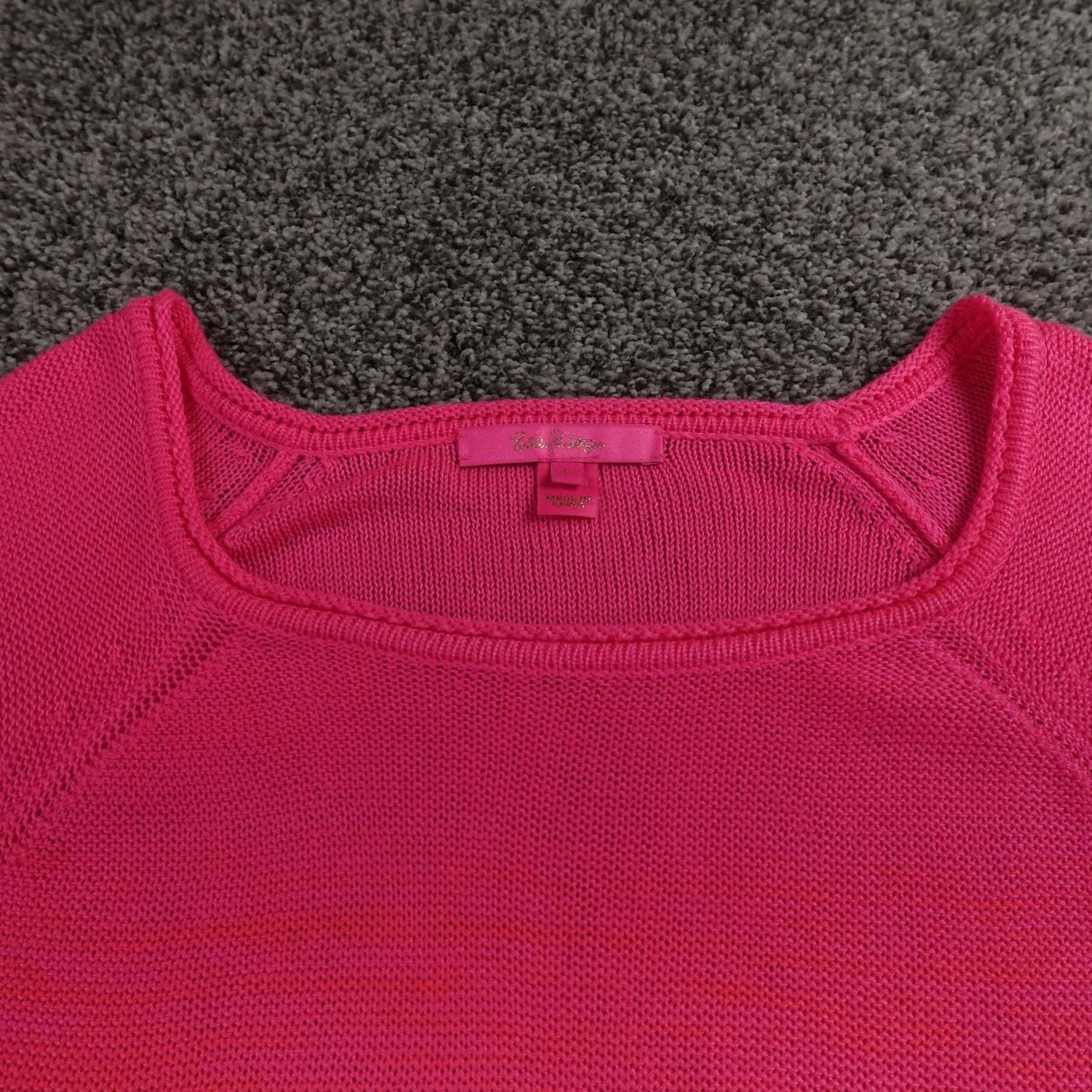 Lilly Pulitzer Lilly Pulitzer Sweater Womens L Pink White Ombre Striped Knit Pullover Preppy Shirt Womens L Pink White Ombre Striped Knit Pullover Size L / US 10 / IT 46 - 3 Thumbnail