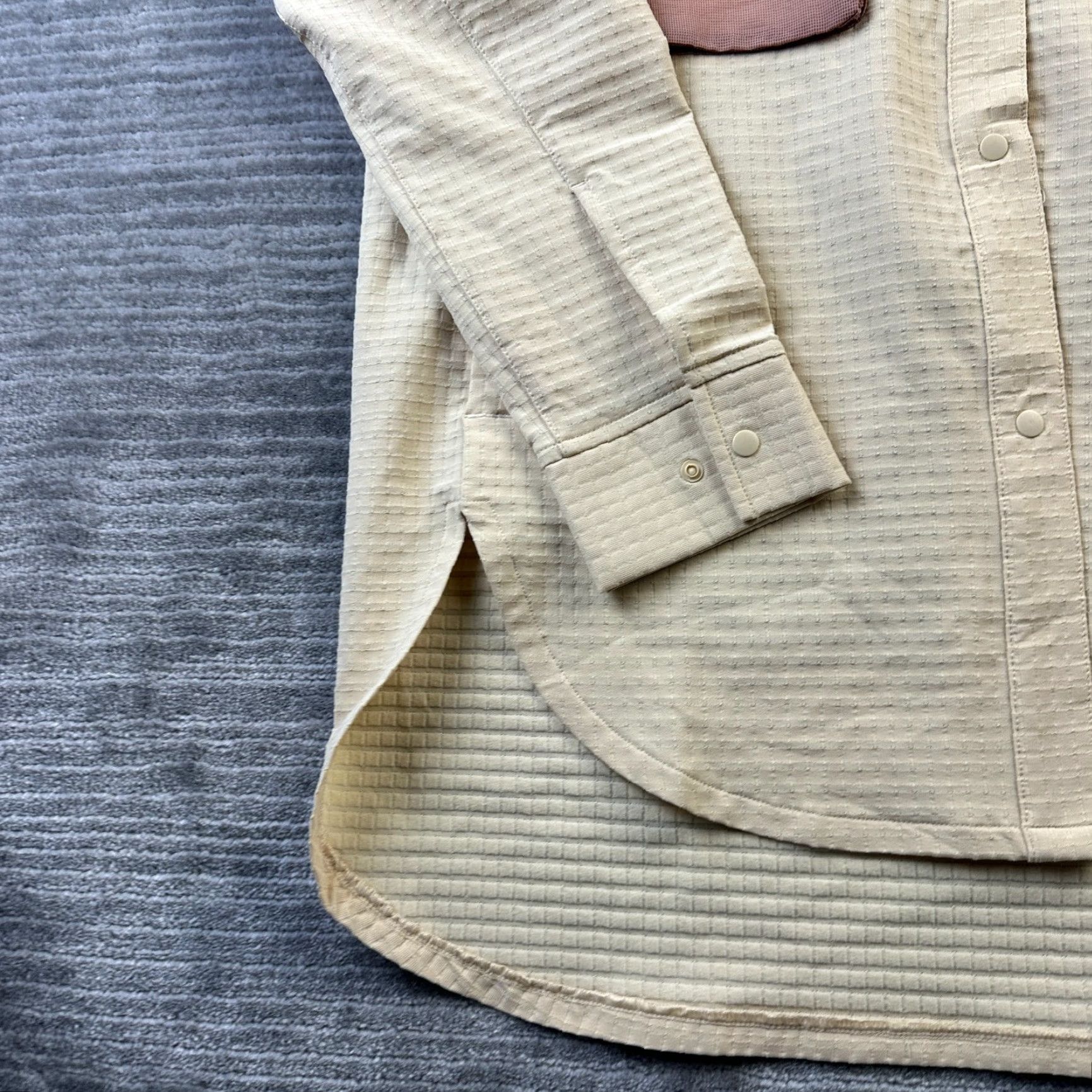 Lululemon Lululemon Shirt Womens 6 Beige Tan Grid Fleece Overshirt Snap Button Outdoor Size M / US 6-8 / IT 42-44 - 3 Thumbnail