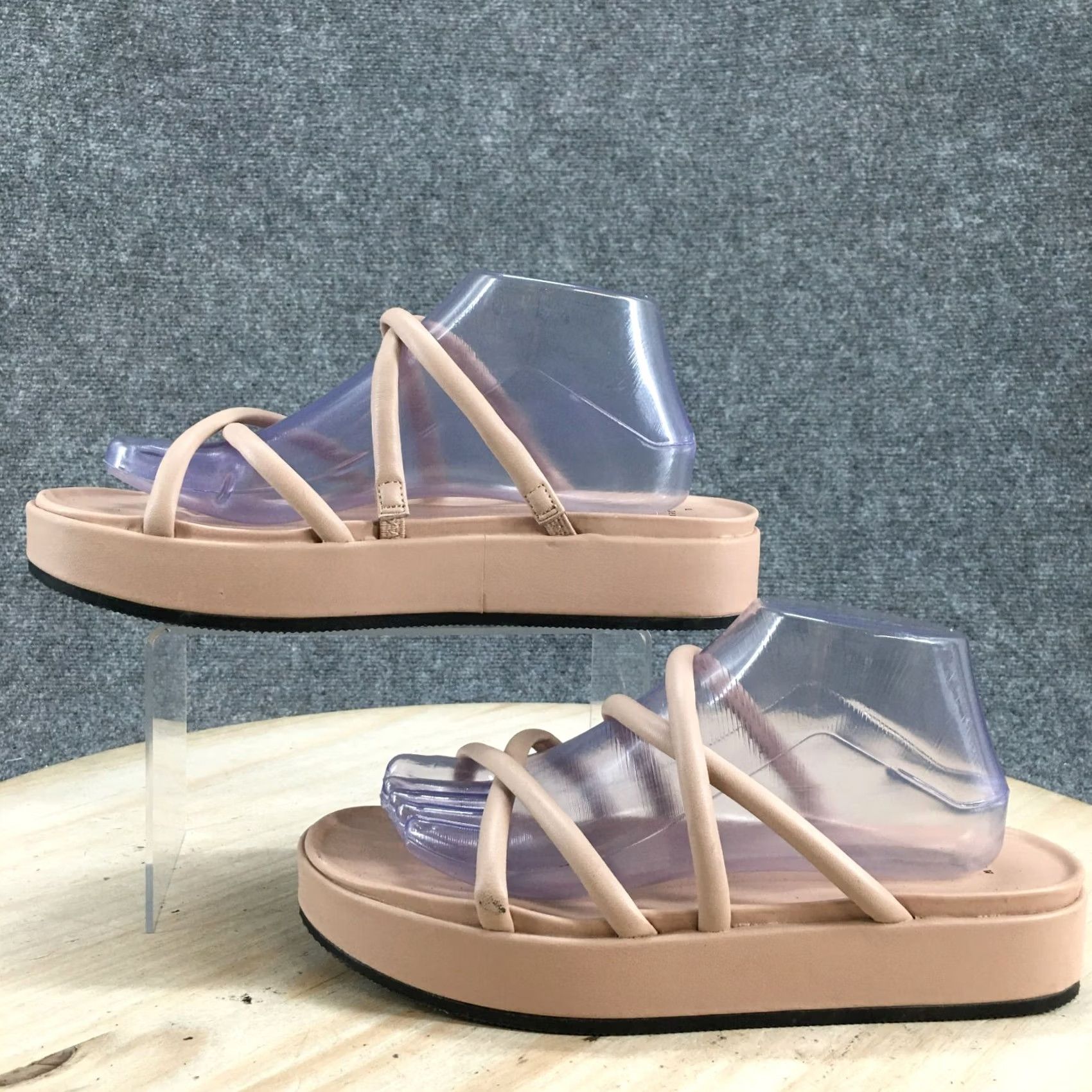 Vintage A New Day Sandals Womens 9 Dory Slides Pink Faux Leather Casual Open Toe Slip On Size US 9 / IT 39 - 2 Thumbnail