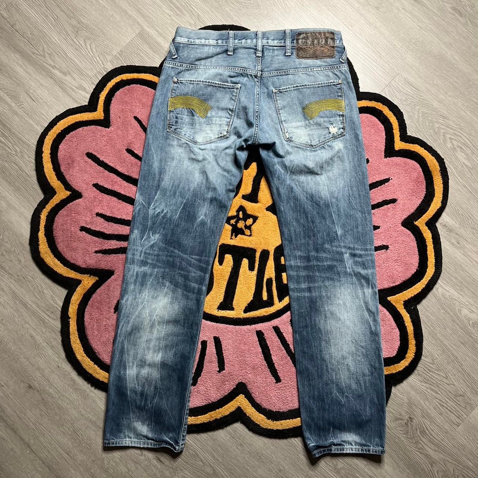 G-Star Raw Heller Low Straight Big Arc Logo Denim Jean 32x32