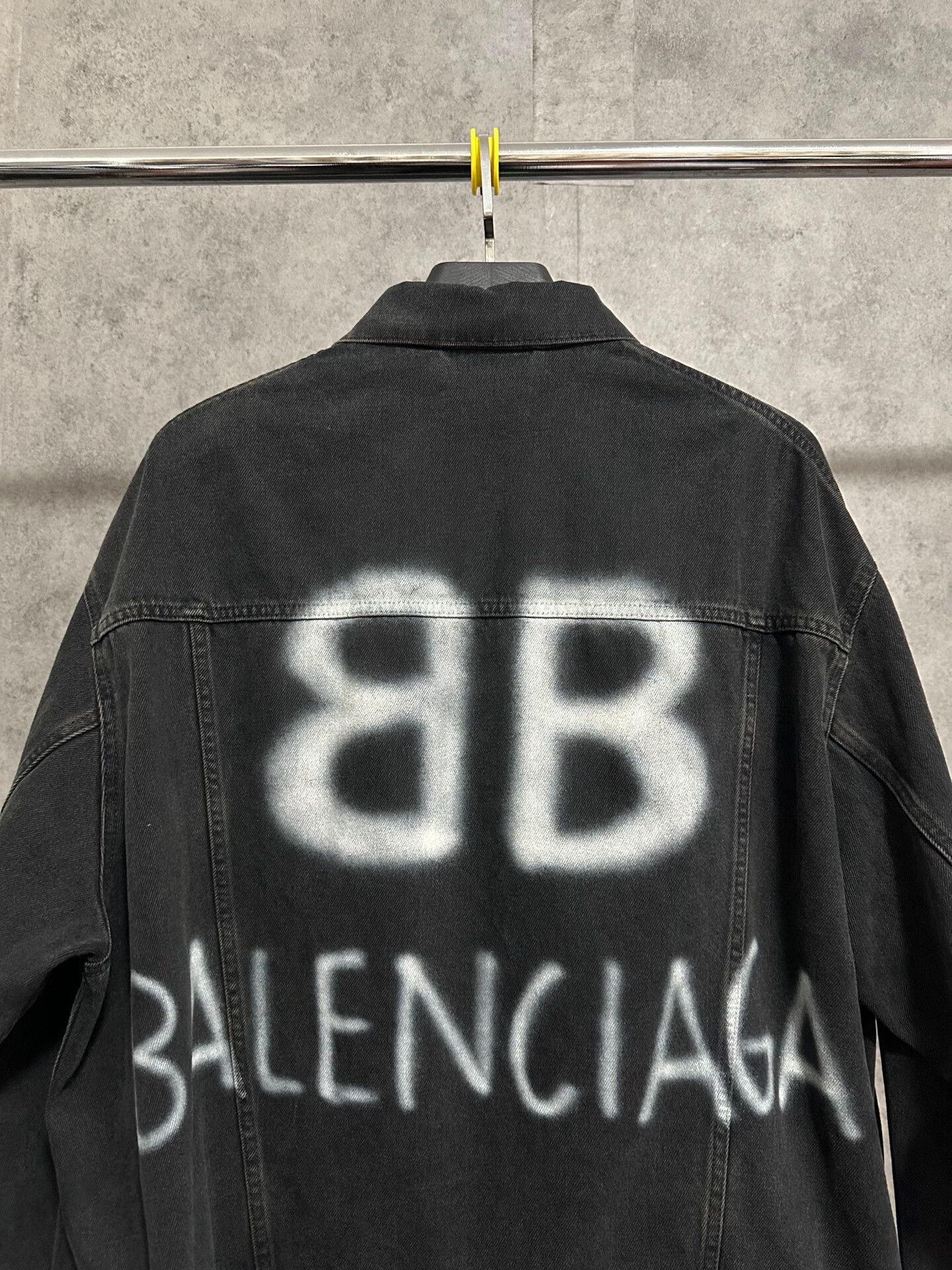 Balenciaga black denim jacket with graffiti design Size US XS / EU 42 / 0 - 2 Thumbnail