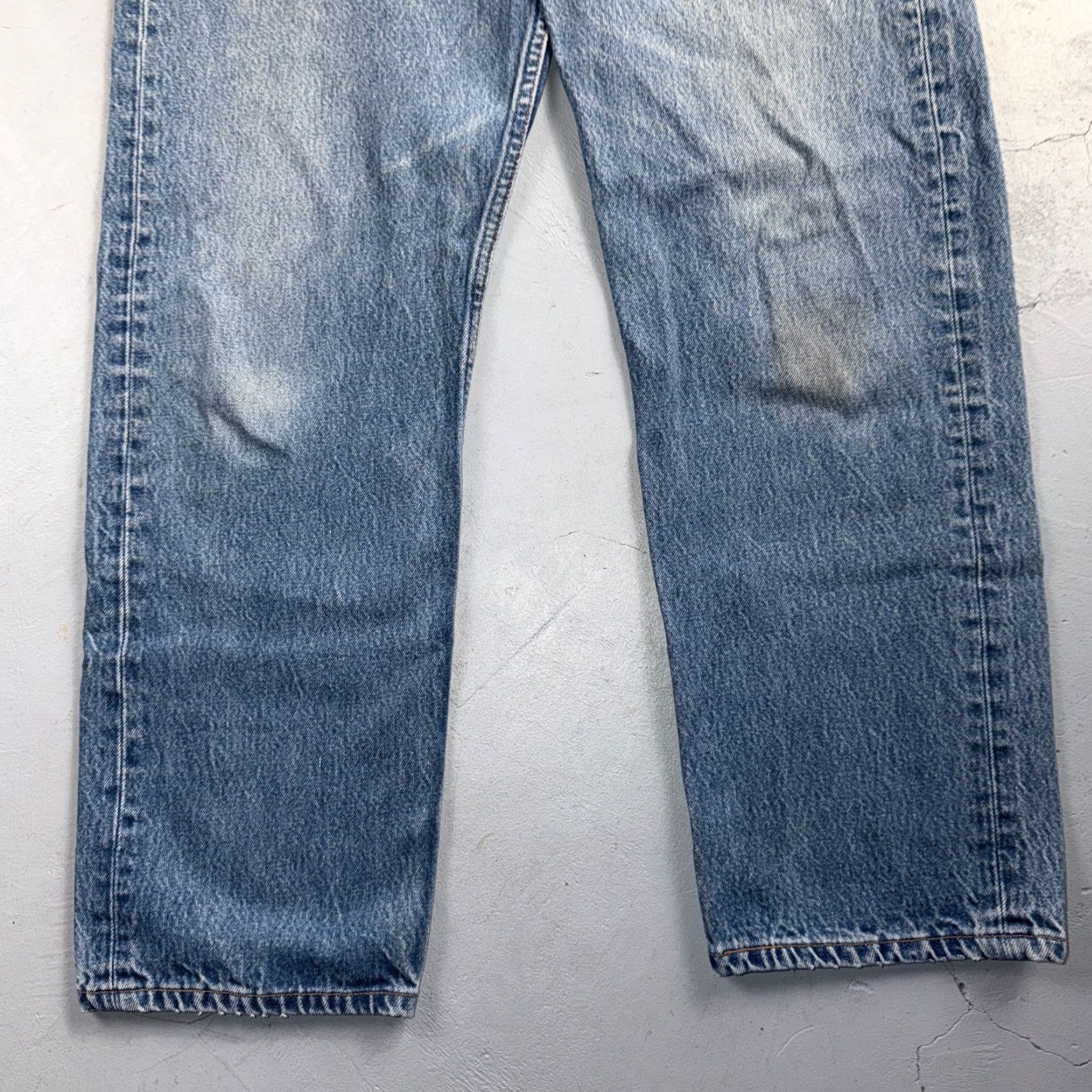 Levi's Levi's 501 Jeans Hardware Vintage 90s USA 38x32 Blue Light Wash Regular Mens Straight 5-Pocket Denim Cotton Size US 38 / EU 54 - 3 Thumbnail