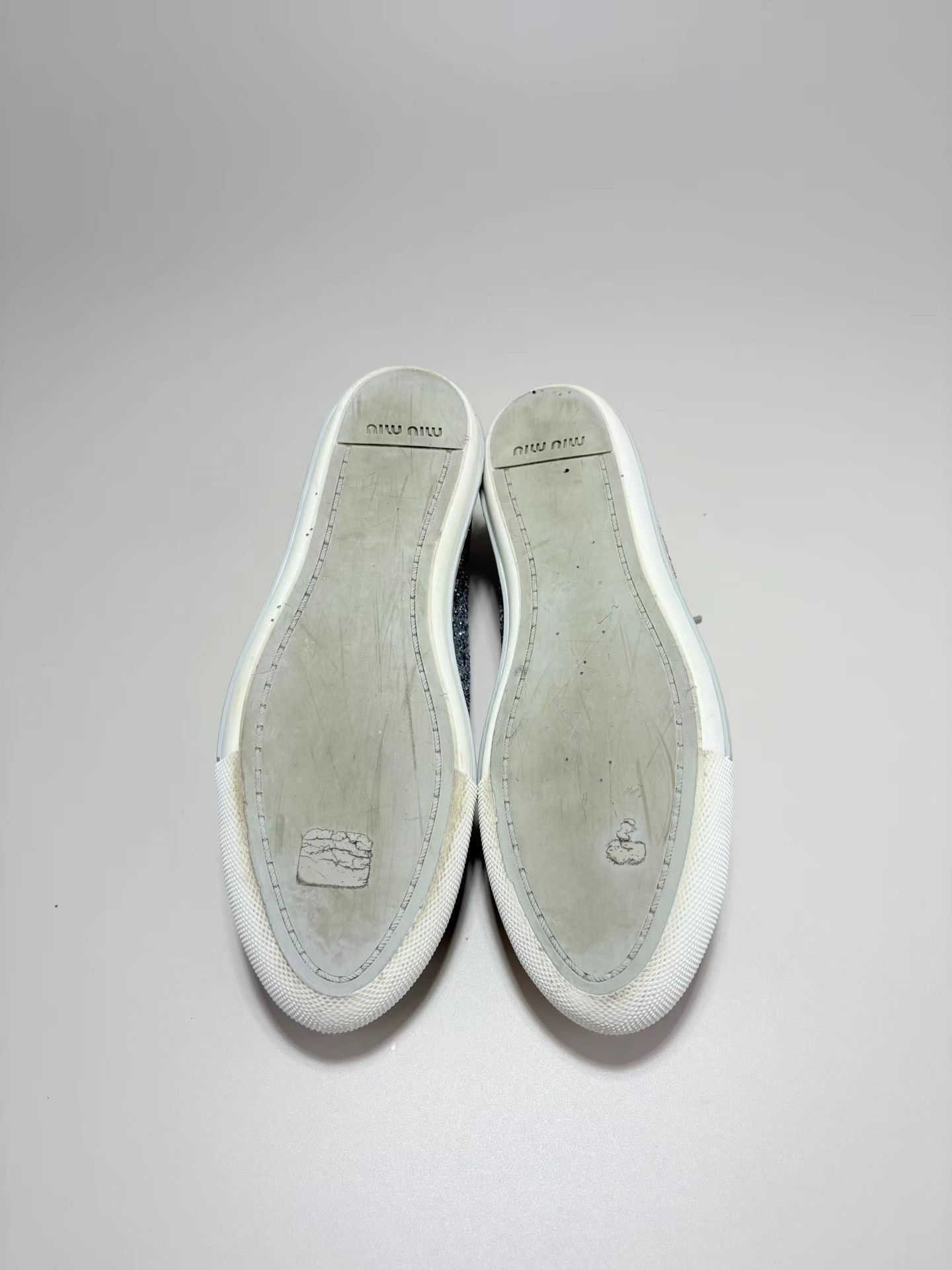 Miu Miu MIUMIU Crystal & Glitter Low-Top Sneakers K1 Size US 8 / IT 38 - 5 Thumbnail