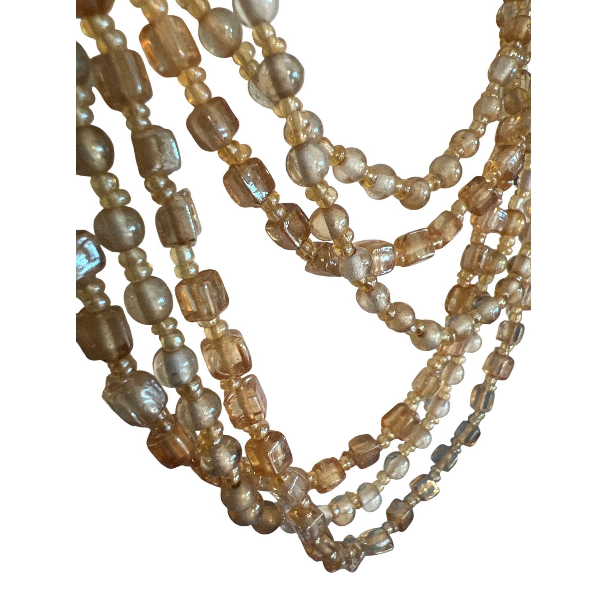 Other Vintage Multi Strand Champagne Glass Beaded Necklace Silver Size ONE SIZE - 3 Thumbnail