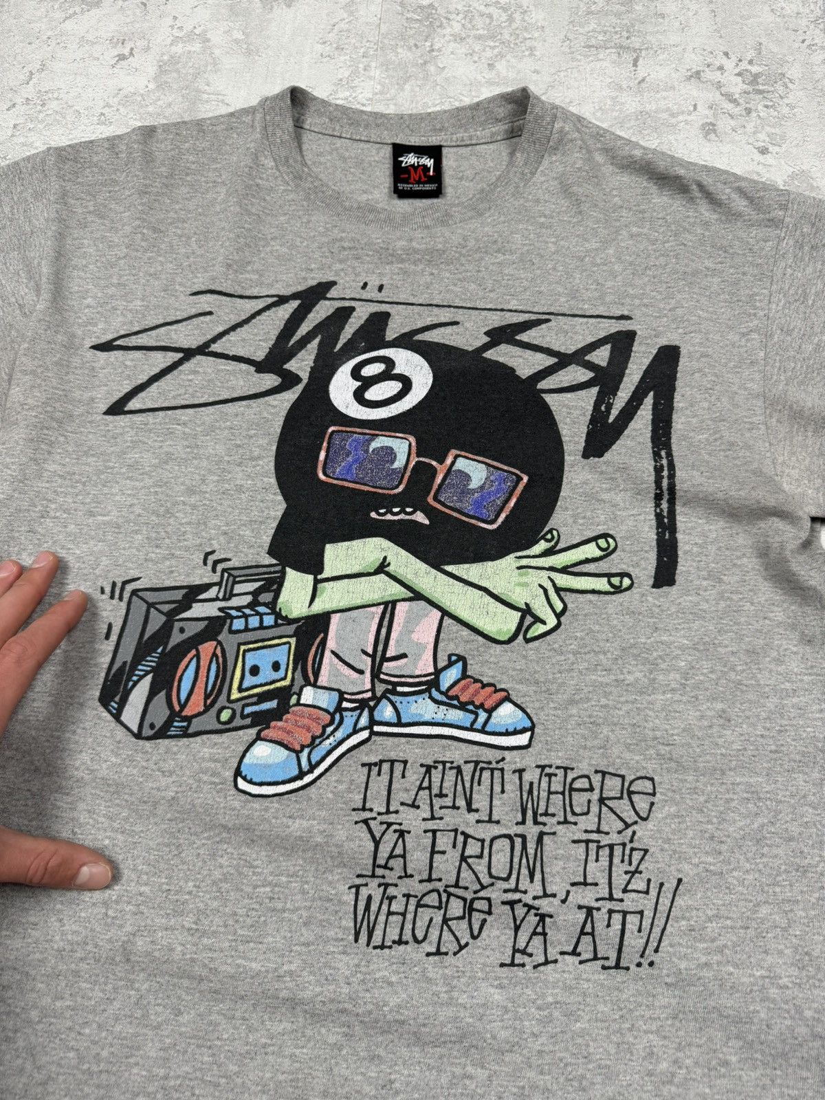 Stussy Vintage Stussy 8 Ball Rap Hip Hop T-Shirt Streetwear Y2K Size US M / EU 48-50 / 2 - 4 Thumbnail