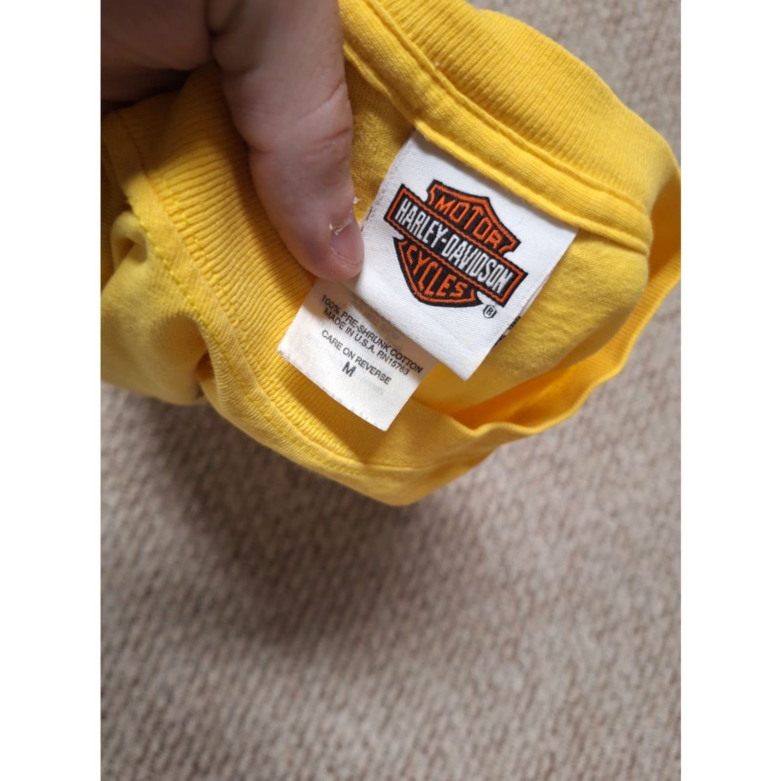 Harley Davidson VINTAGE Harley-Davidson Logo Yellow Flame Fire Longsleeve Shirt M Mens 90s Biker Punk Grunge Fire Double-Sided Logo Size US M / EU 48-50 / 2 - 2 Thumbnail