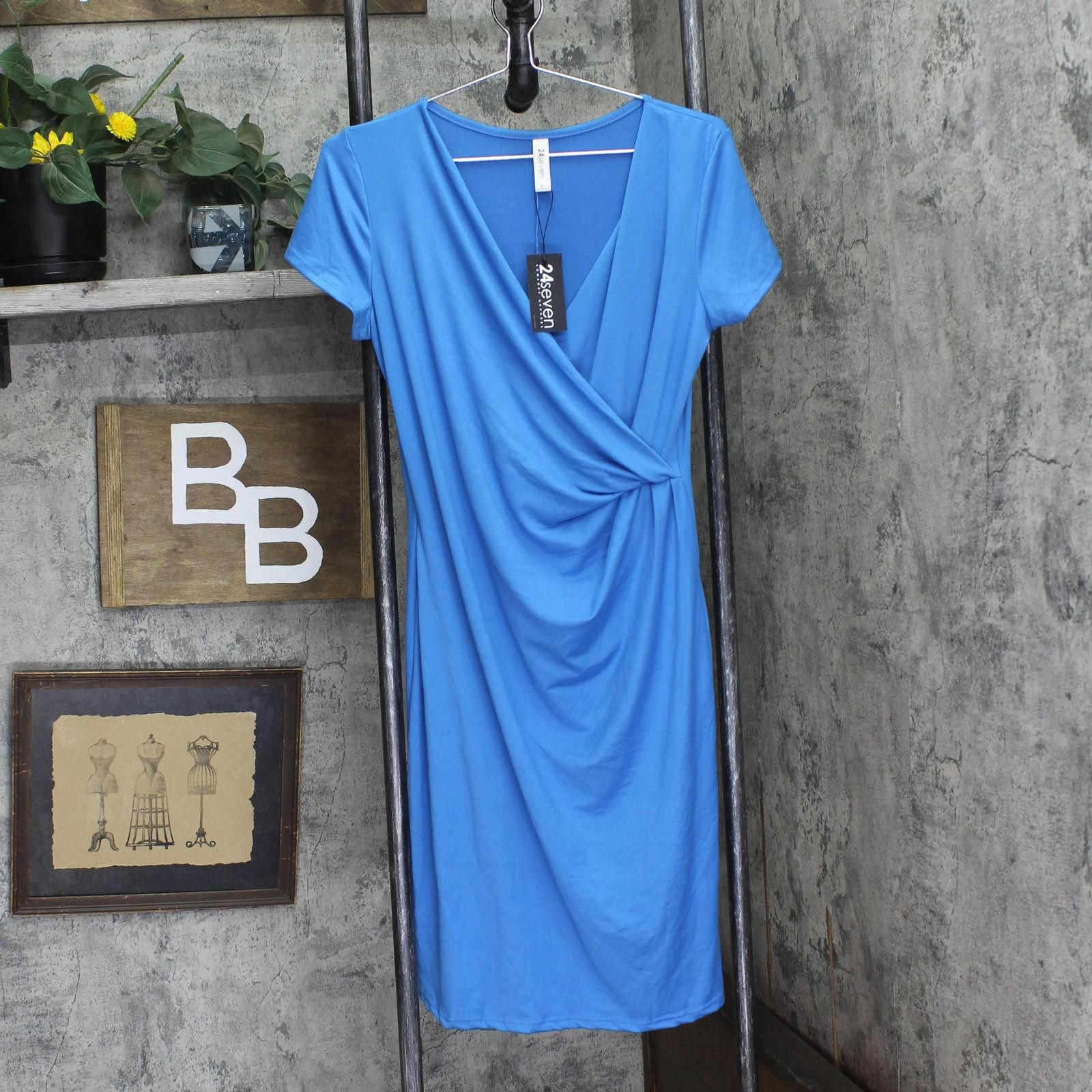 Other Nwt 24seven Comfort Apparel Knit Faux Wrap Dress Blue M Size M / US 6-8 / IT 42-44 - 1 Thumbnail