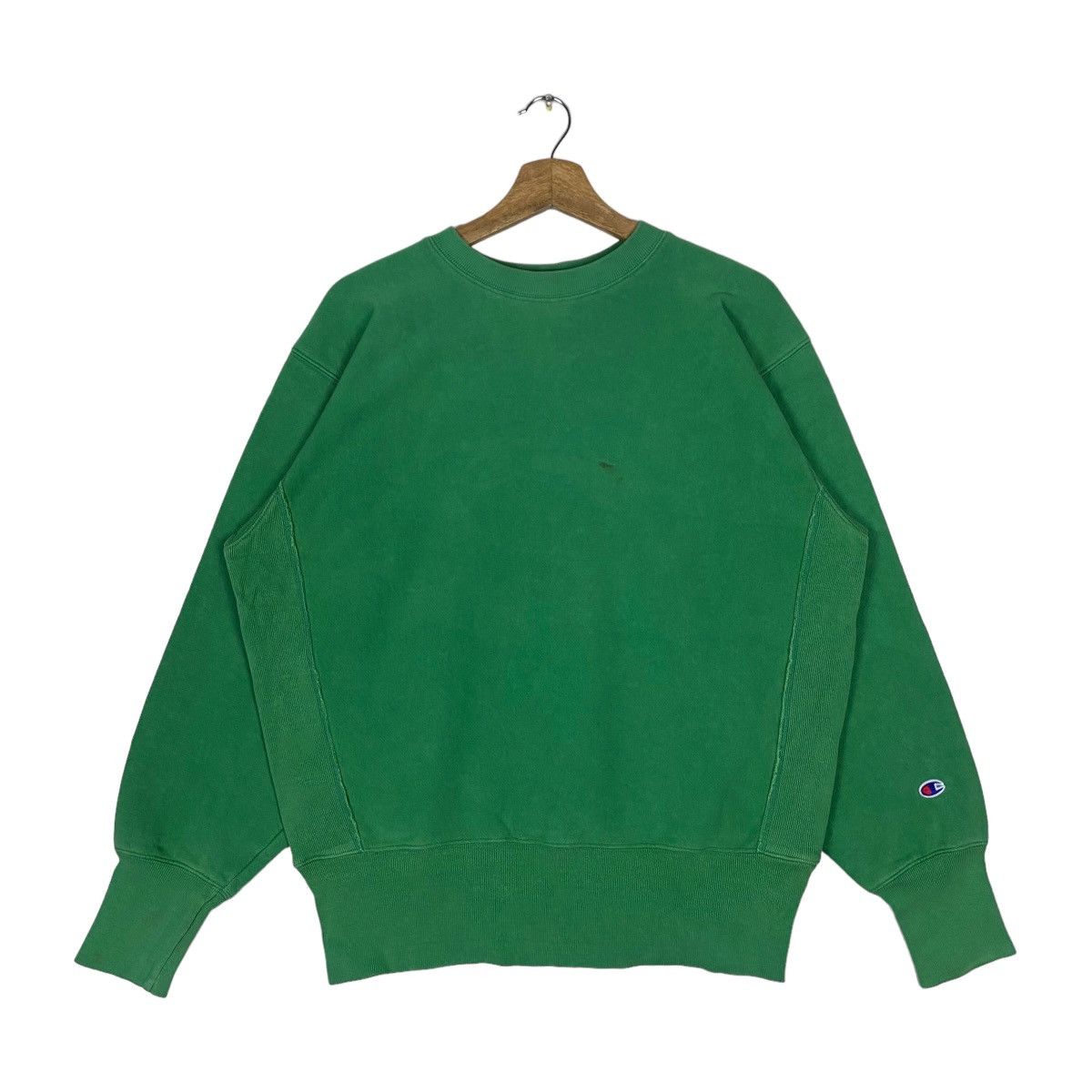 image of Vintage Champion Reverse Weave Plain Pullover Jumper in Green, Men's (Size Large)