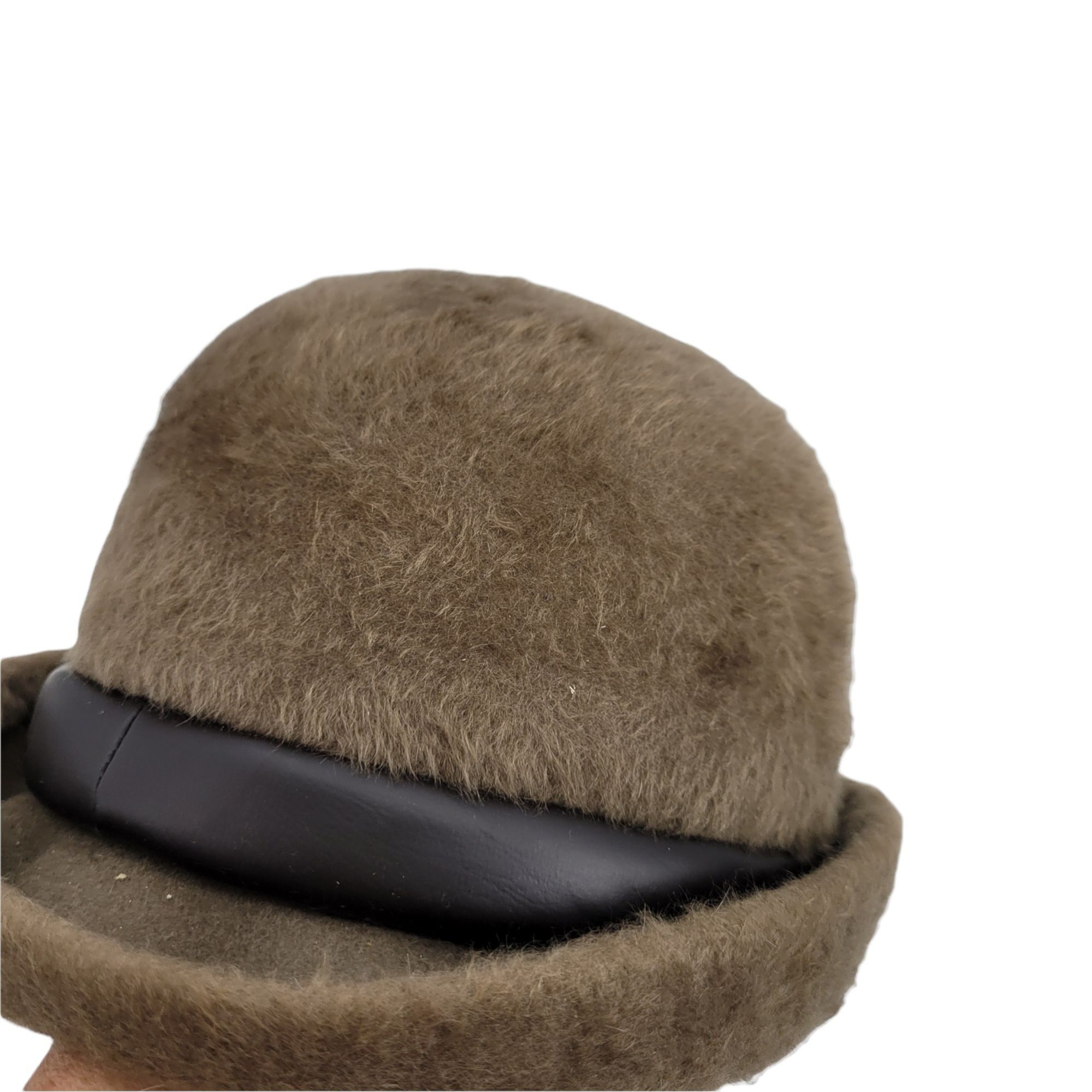 Vintage 60's Mr. John Sophisticate Mystere Brown Fuzzy Cloche Hat Fa Size ONE SIZE - 2 Thumbnail