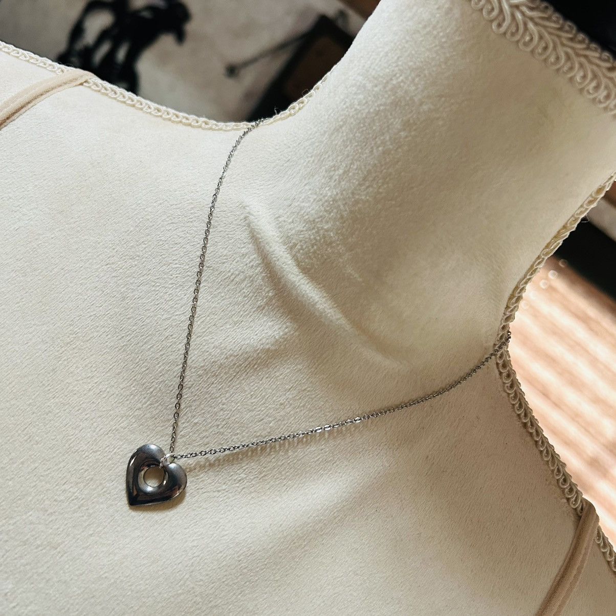 Handmade Handcrafted silver plated open heart pendant necklace Size ONE SIZE - 1 Thumbnail