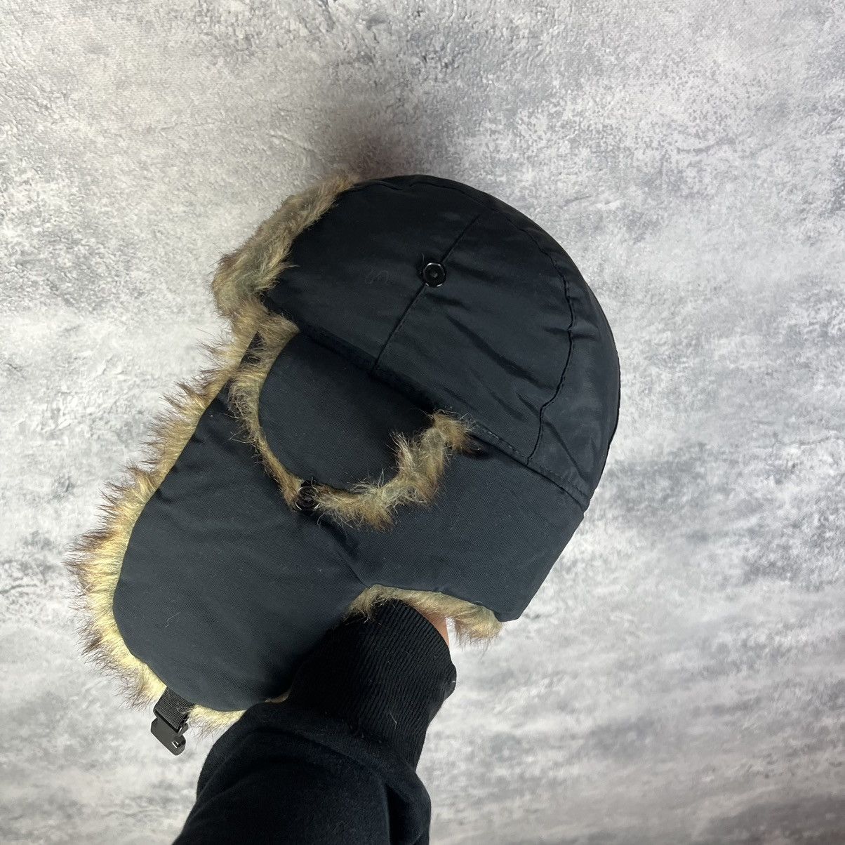 Vintage Ushanka Hat Men's Polyester Black One Size Size ONE SIZE - 5 Thumbnail
