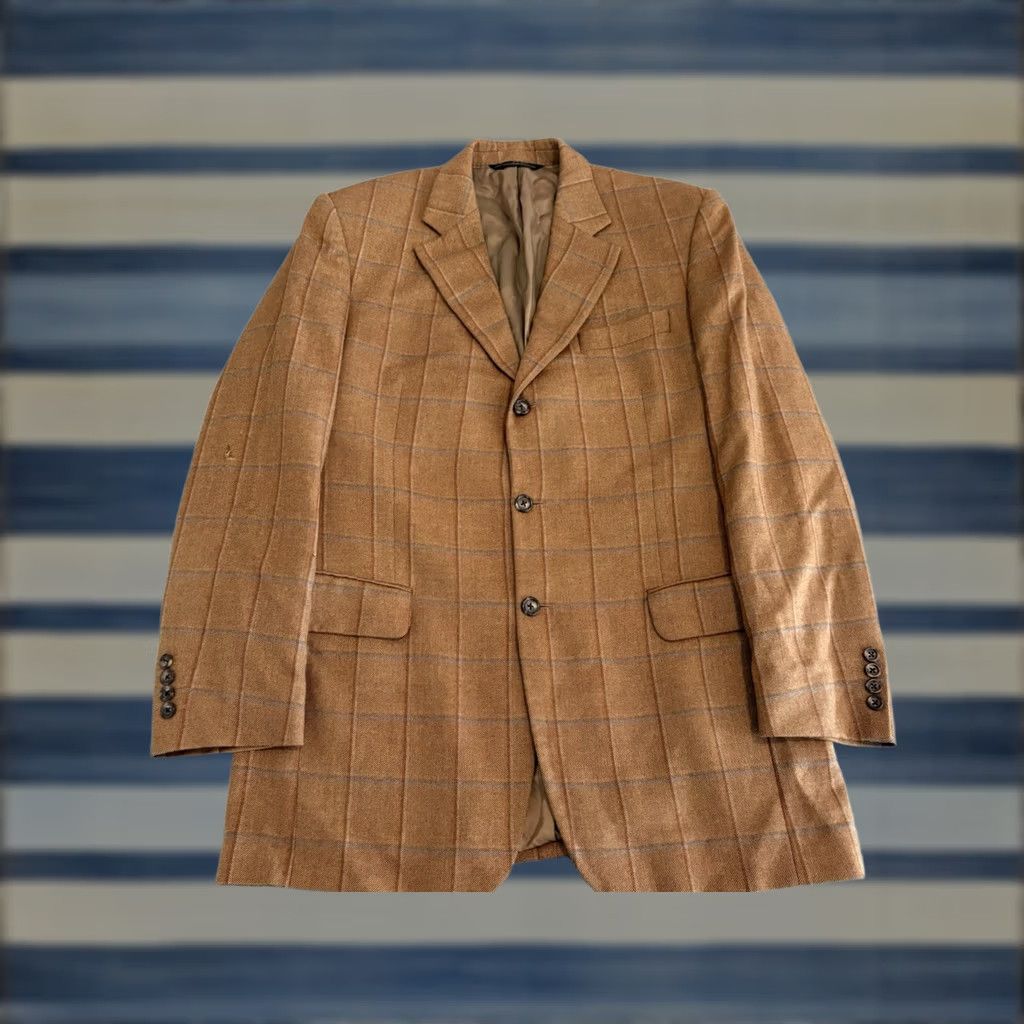 Loro Piana VINTAGE Barneys New York Blazer Jacket 42L Brown Cashmere 3-Button Long Mens 90s/Holes Size 42R - 1 Thumbnail