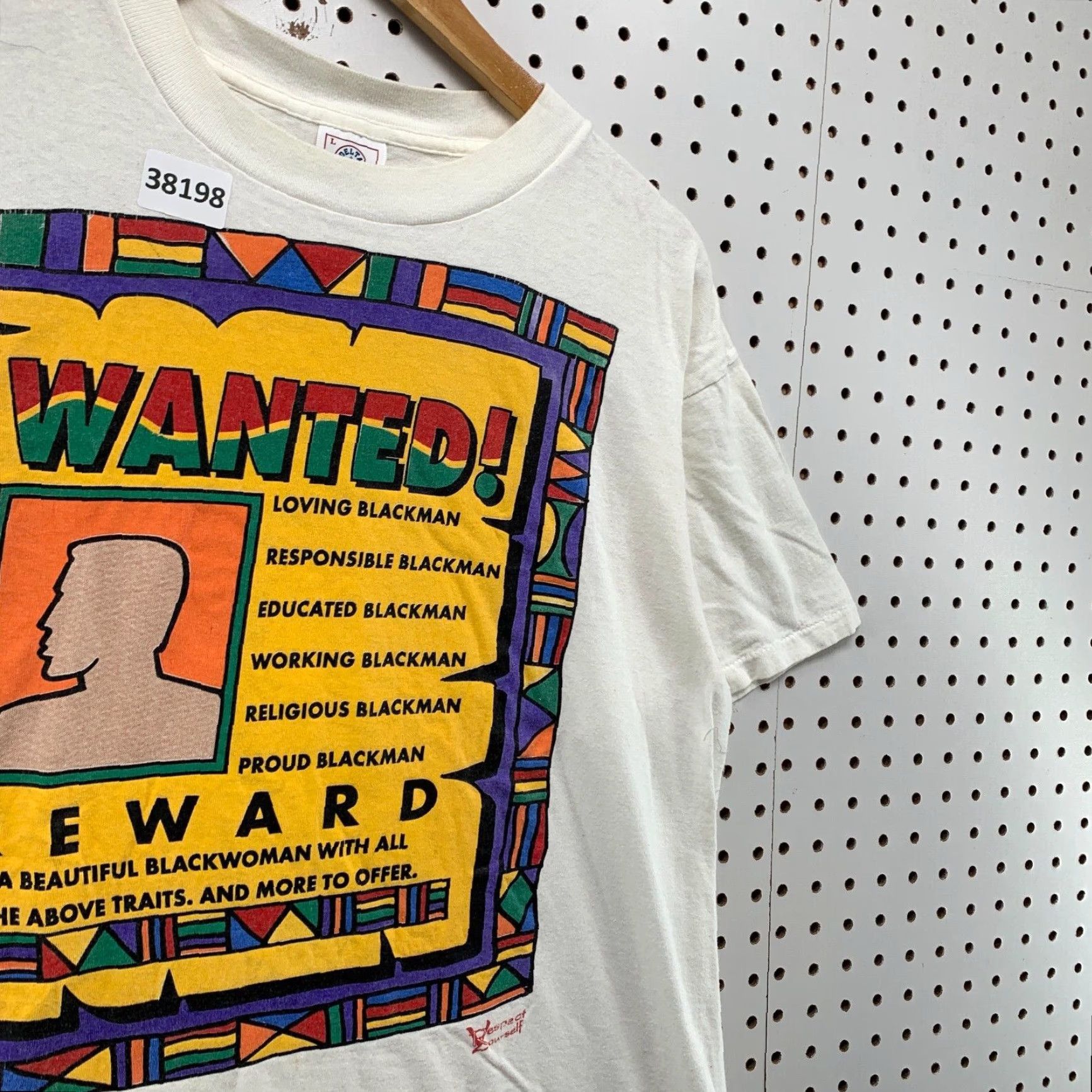 Jerzees VINTAGE 80s JERZEES Funny Graphic Print T-Shirt Unisex Adult Large White "Respect Yourself" Mens Size L / US 10 / IT 46 - 5 Thumbnail