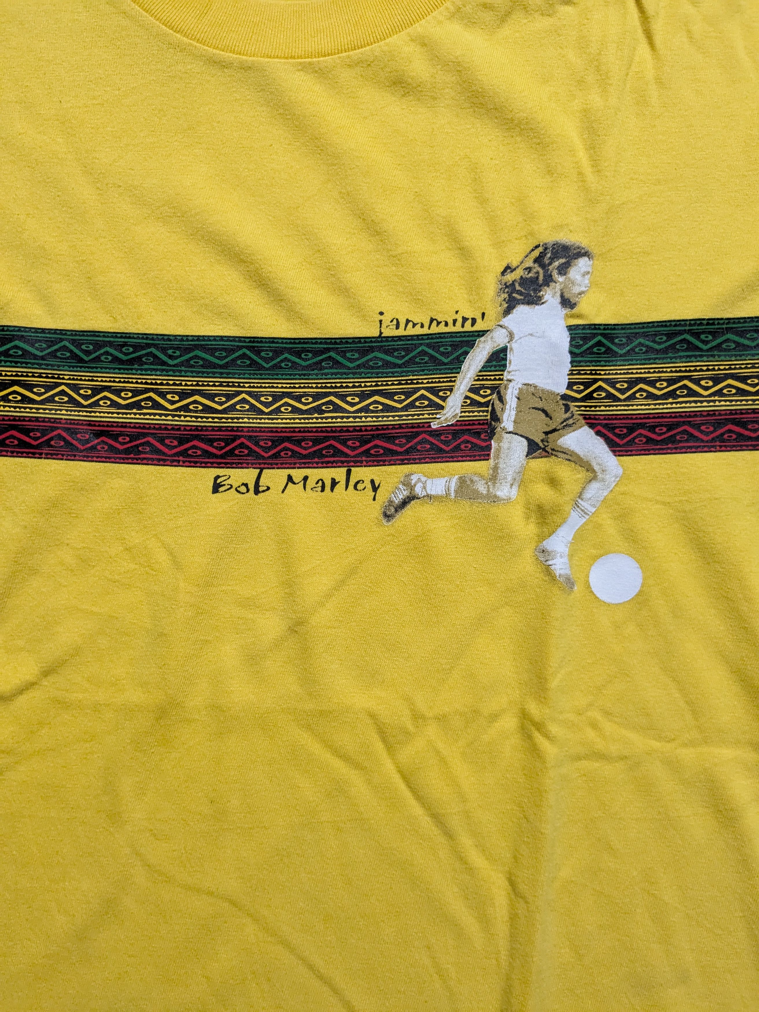 Bob Marley × Vintage × Zion Rootswear VINTAGE ZION 00'S BOB MARLEY FOOTBALL TEE Size US M / EU 48-50 / 2 - 3 Thumbnail
