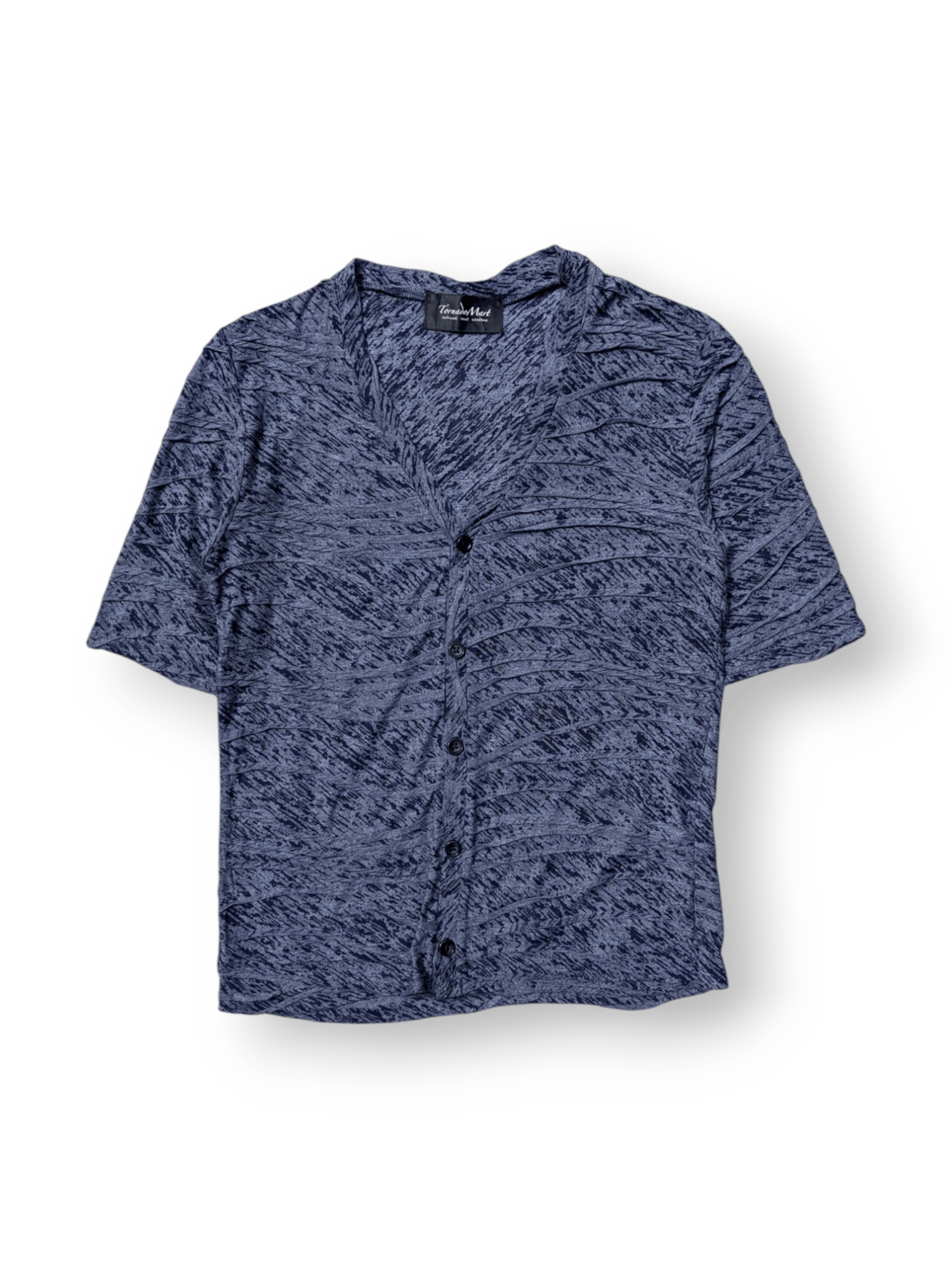 Japanese Brand Tornado Mart Texture Button T shirt Size L / US 10 / IT 46 - 1 Thumbnail