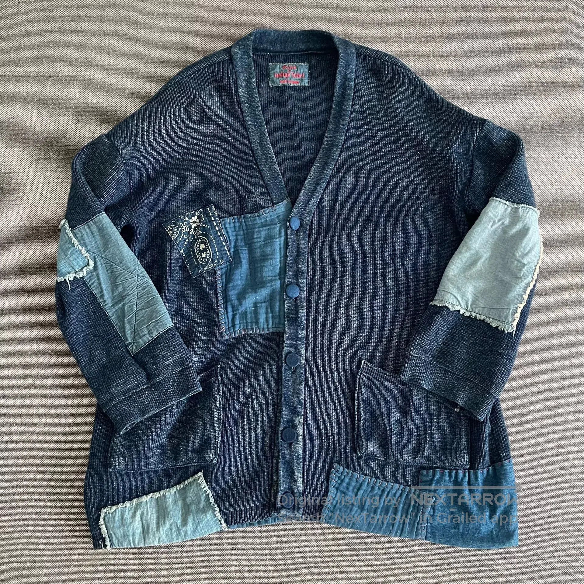 Soulive setto indigo label patchwork cardigan. Size US L / EU 52-54 / 3 - 1 Thumbnail