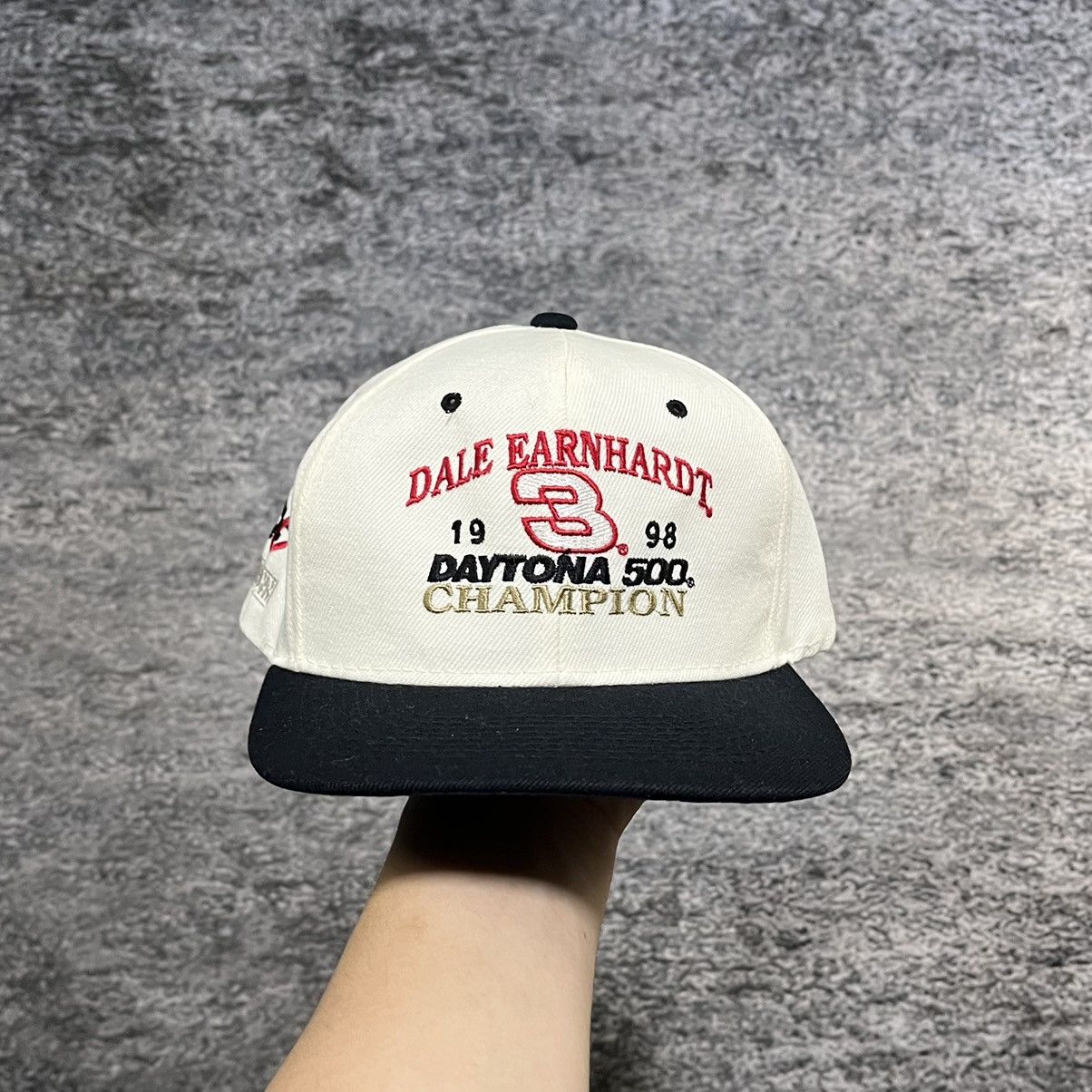 NASCAR Vintage 90s Dale Earnhardt Daytona 500 White Snapback Hat Size ONE SIZE - 1 Thumbnail