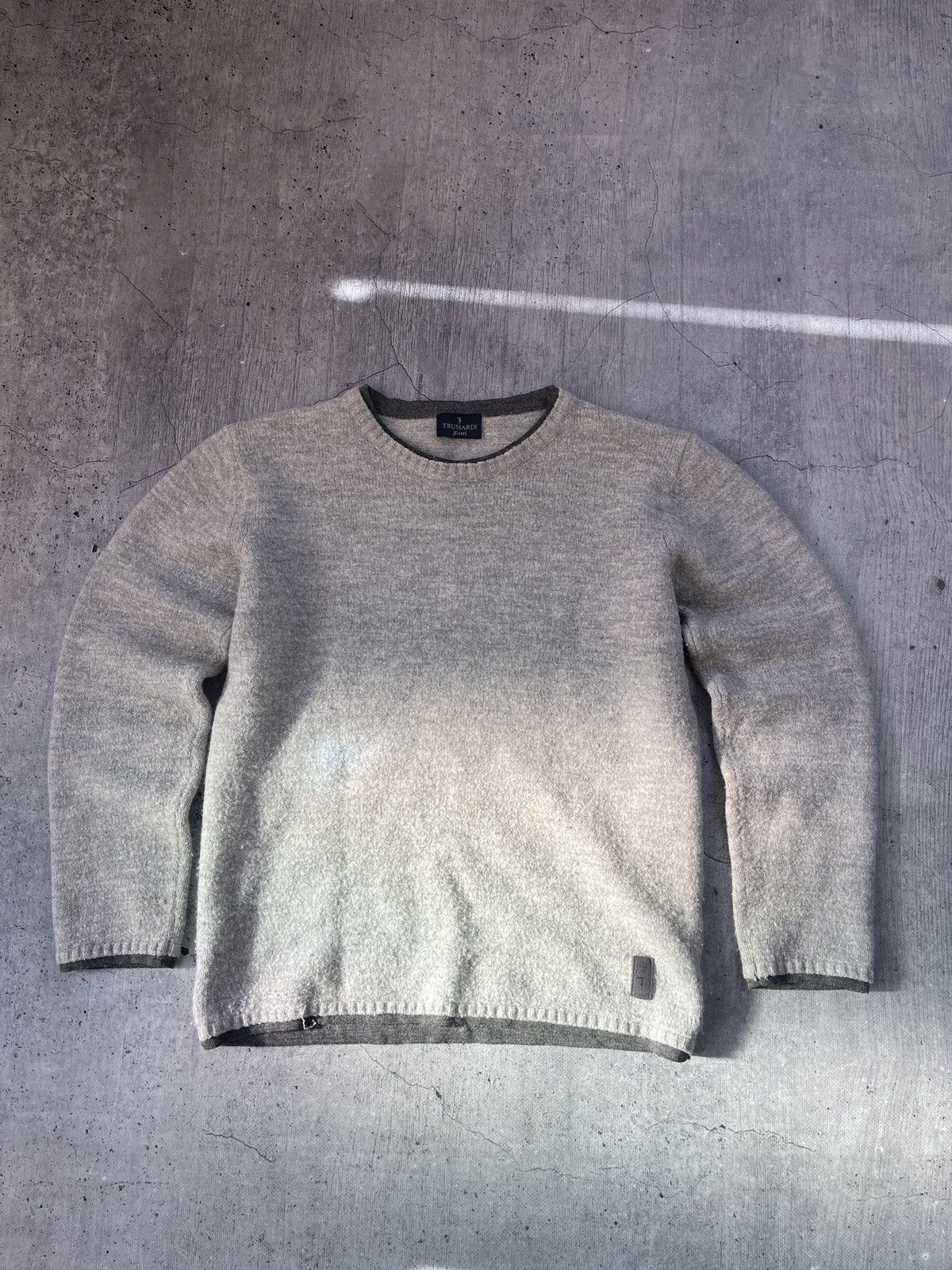 Trussardi × Vintage Vintage 90s Trussardi Luxury Designer Knitted Wool Sweater Size US M / EU 48-50 / 2 - 1 Thumbnail
