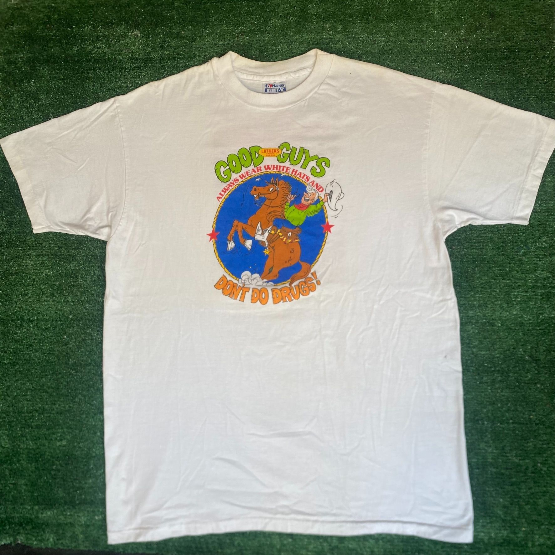 Vintage Vintage 90s Drugs Cowboy Shirt Funny Western Humor Tee Size US XL / EU 56 / 4 - 1 Thumbnail
