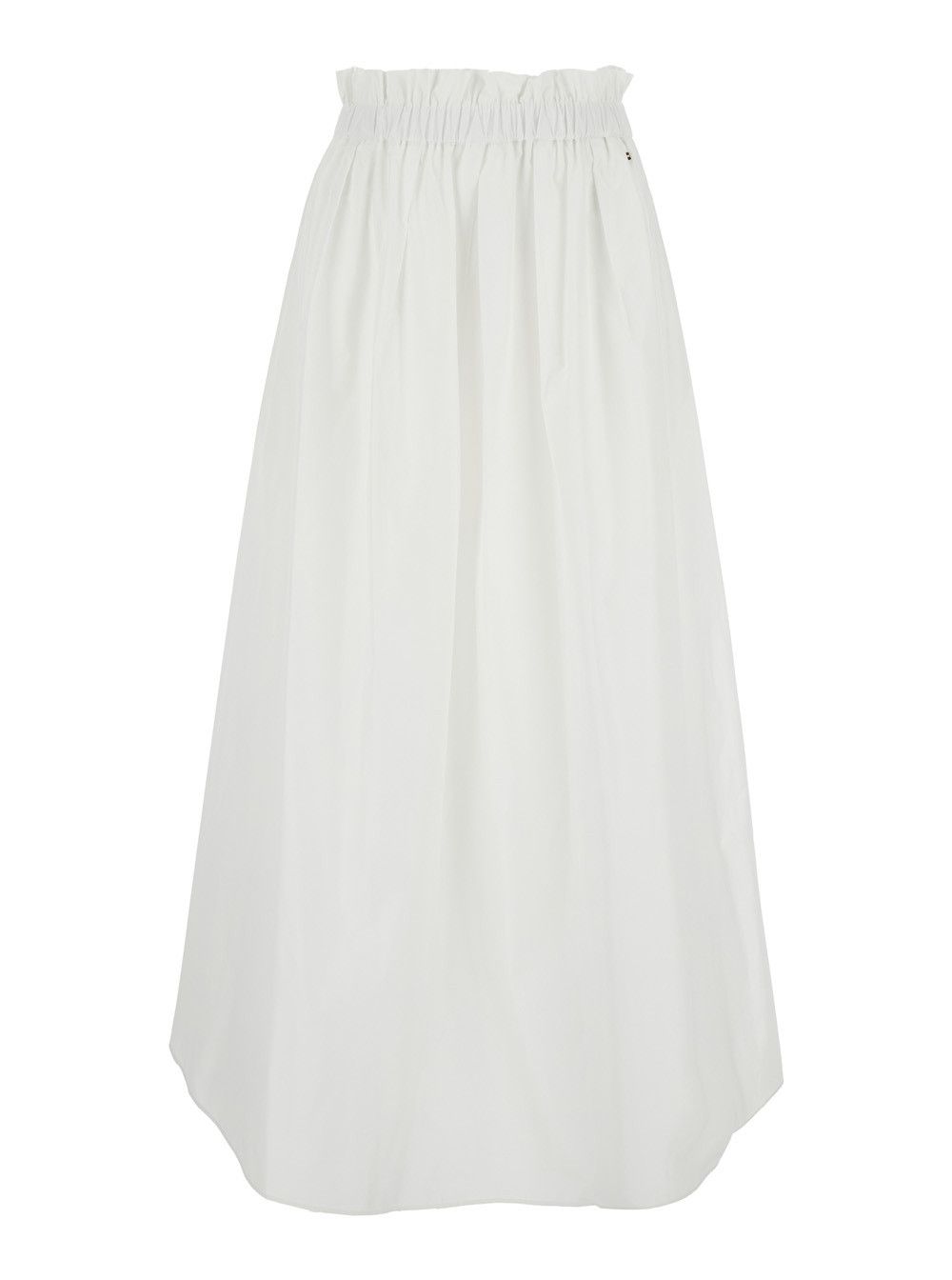 Herno White Tech Fabric Skirt with Elastic Waist and Logo Plate for Women Size 28" / US 6 / IT 42 - 1 Thumbnail