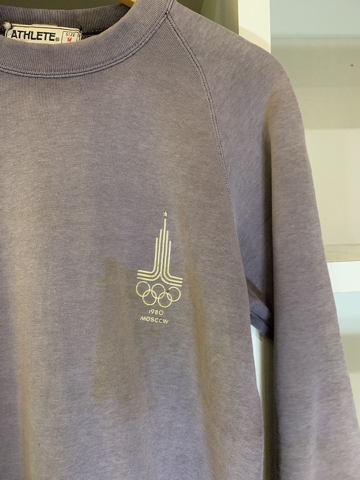 image of Mizuno x USA Olympics Vintage 1980 Olympic Moscow Sweatshirt in Grey, Men's (Size Medium)