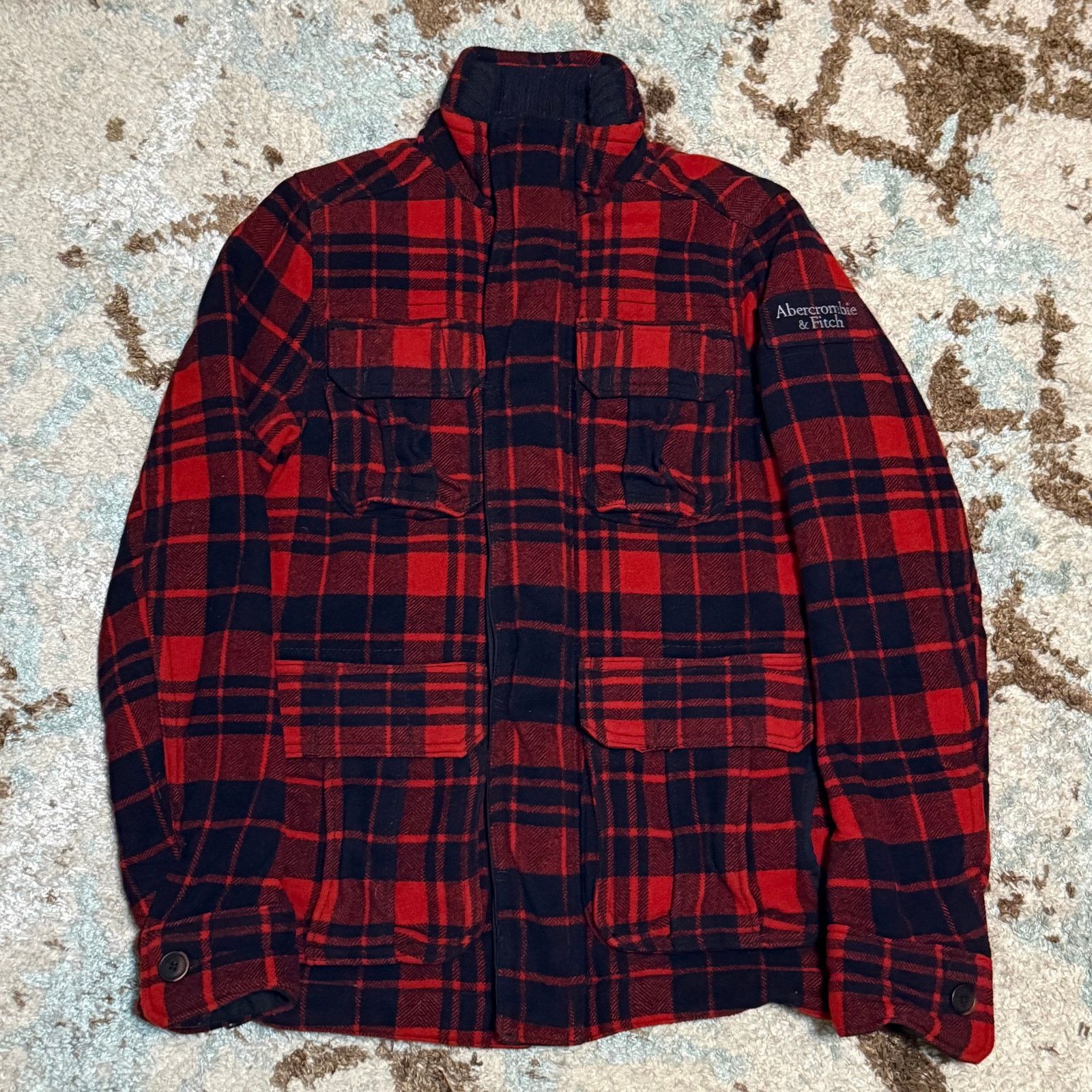 Abercrombie & Fitch Vintage Abercrombie & Fitch Plaid Wool Barn Jacket Small Size US S / EU 44-46 / 1 - 1 Thumbnail