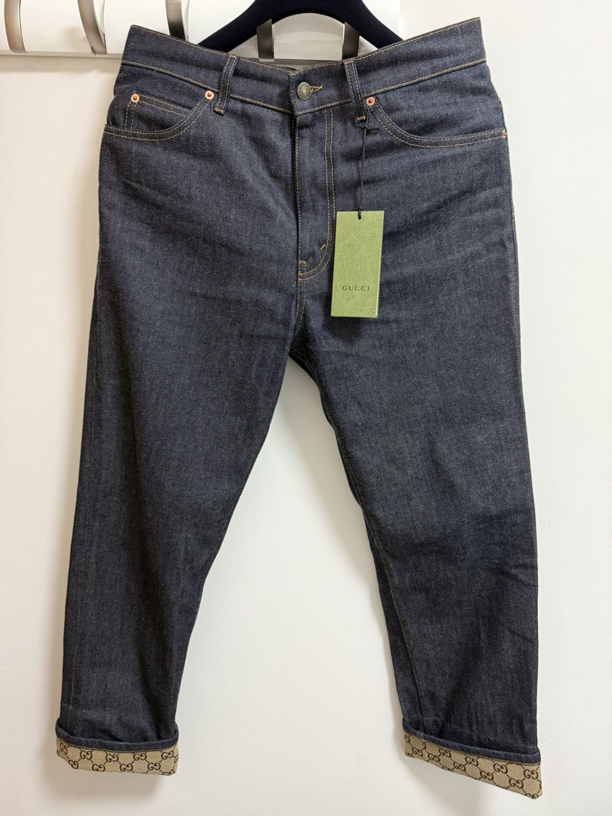 Gucci Gucci roll-up GG monogram denim jeans 32 Size US 32 / EU 48 - 2 Thumbnail
