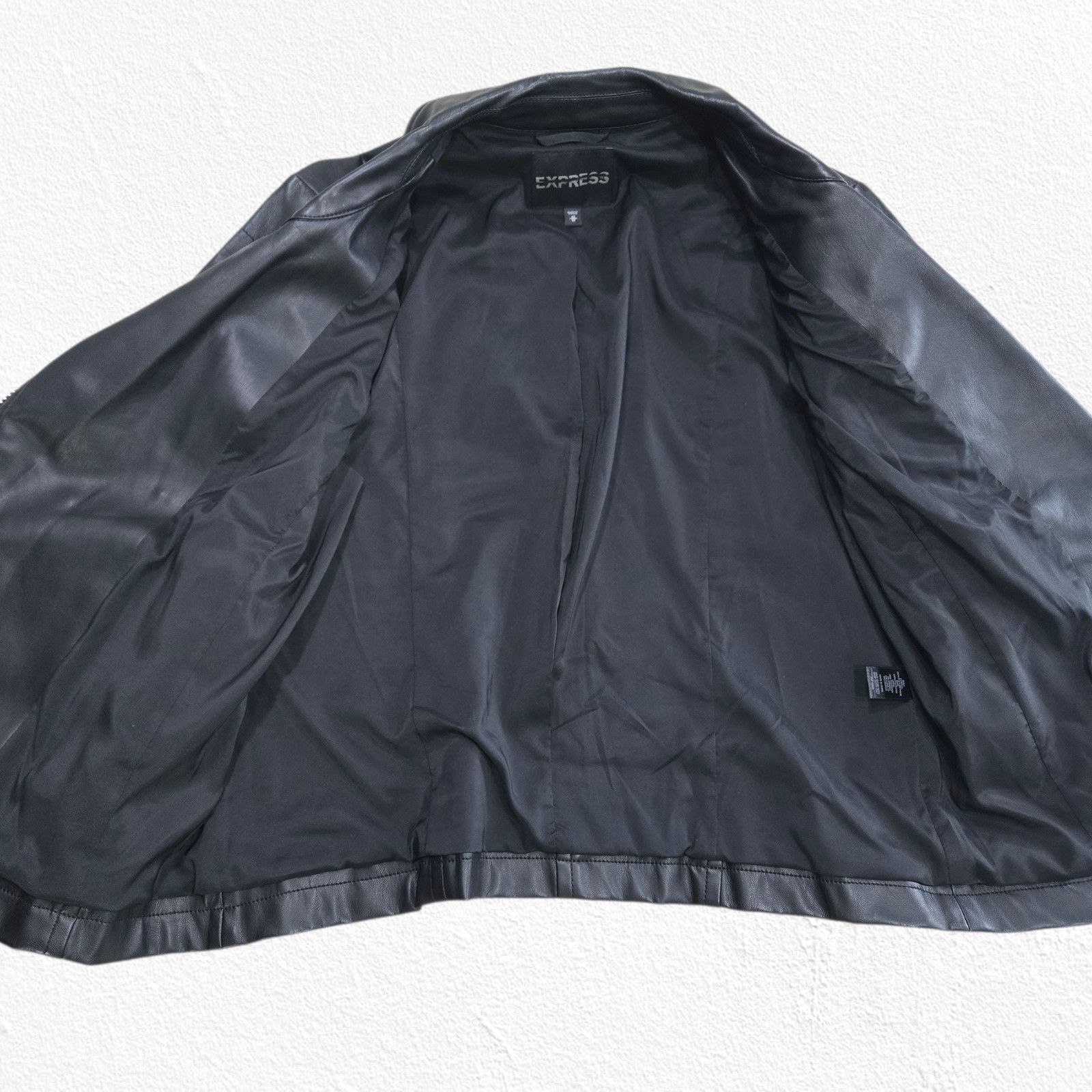 Express Black Faux Leather Moto Jacket Y2K Rocker Size Medium Size M / US 6-8 / IT 42-44 - 5 Thumbnail