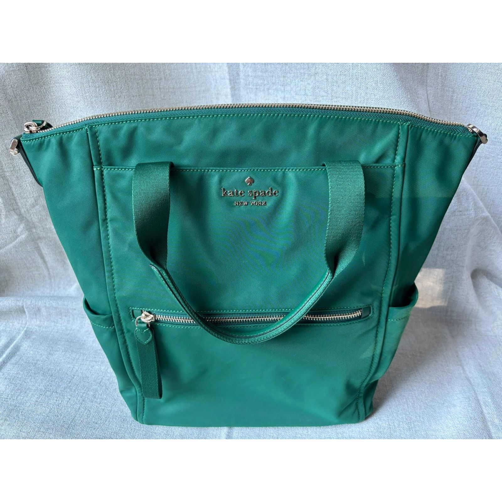 Kate Spade Kate Spade Chelsea Convertible Backpack Green Nylon Tote Size ONE SIZE - 1 Thumbnail
