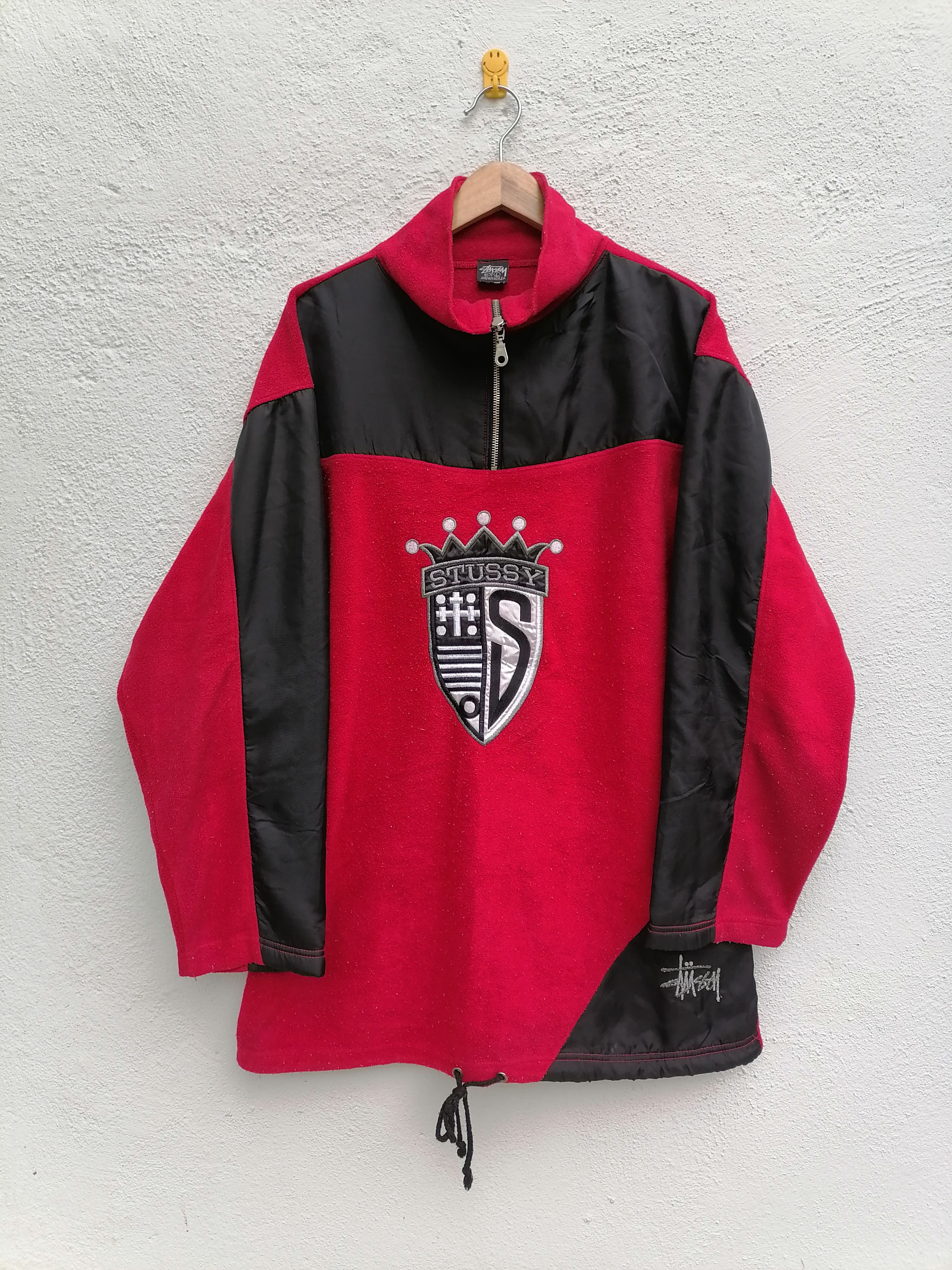 Stussy × Vintage Vintage Stussy Crown Logo Half Zipper Fleece Jacket Size US L / EU 52-54 / 3 - 1 Thumbnail