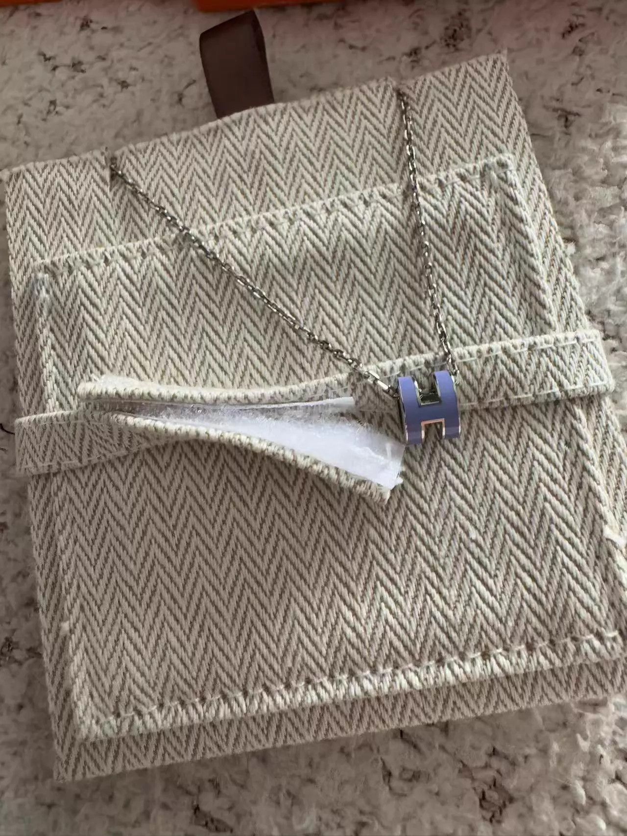 Hermes Hermes Purple Mini H Necklace 99 New Full Set Size ONE SIZE - 3 Thumbnail