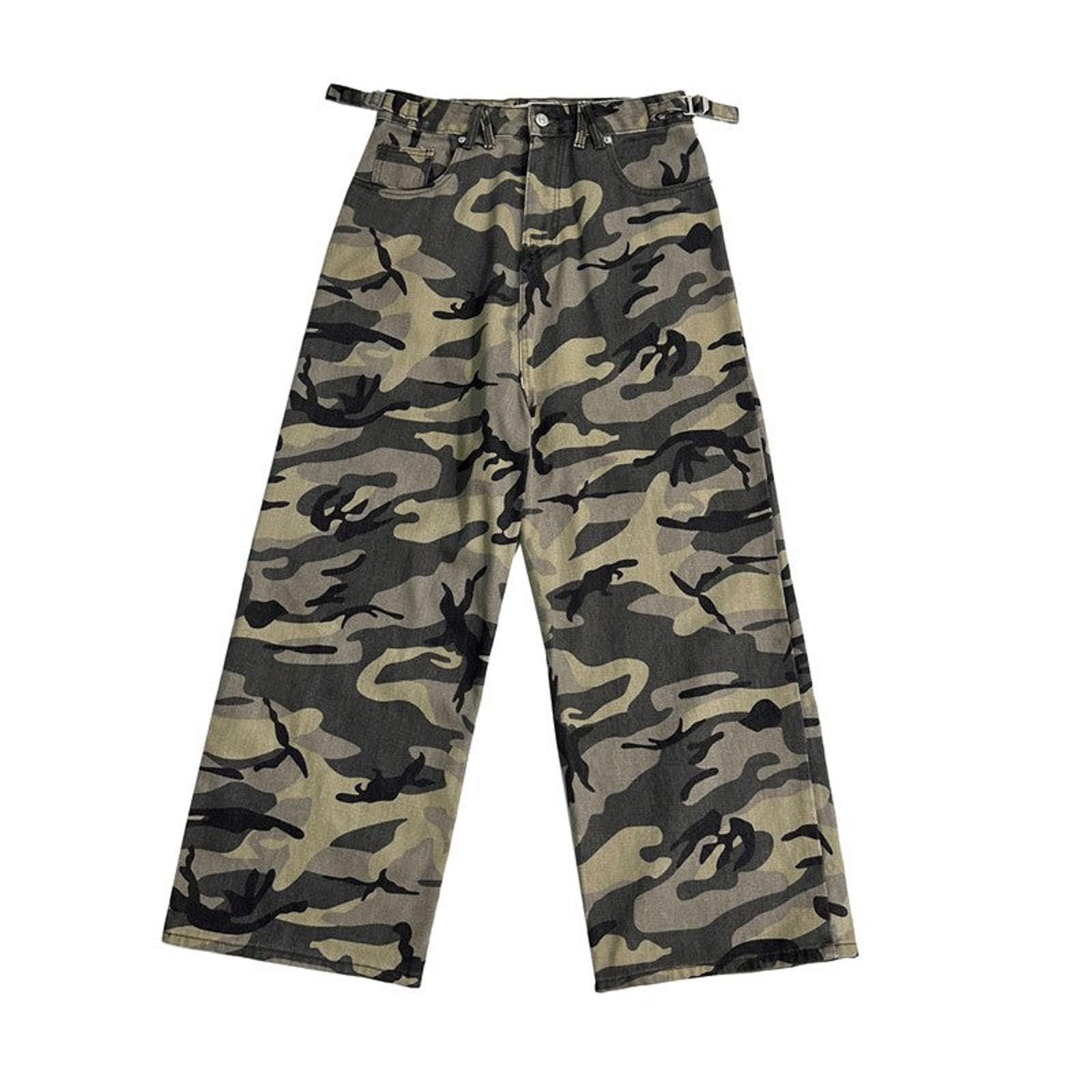Vintage Camo Wide Leg Jeans – Baggy Workwear Fit Size US 32 / EU 48 - 5 Thumbnail