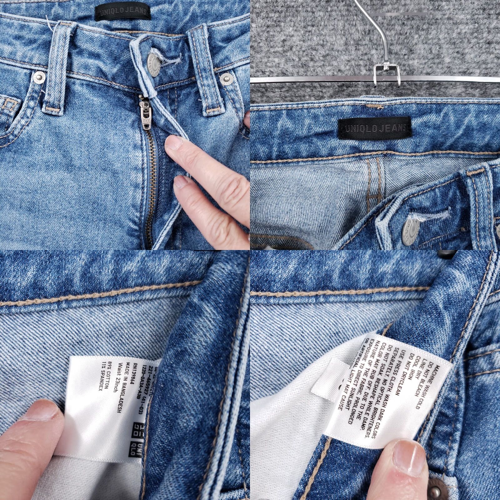 Uniqlo Uniqlo Jeans Womens Blue Mid Rise Straight Leg Slim Fit Stretch Denim Size 23 Kaihara Size 40" / US 18 - 8 Thumbnail