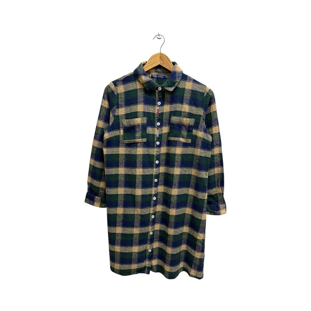 Japanese Brand VINTAGE T’bis STUDIO CHEKERED FLANNEL BUTTON UP LONG SHIRT Size M / US 6-8 / IT 42-44 - 1 Thumbnail