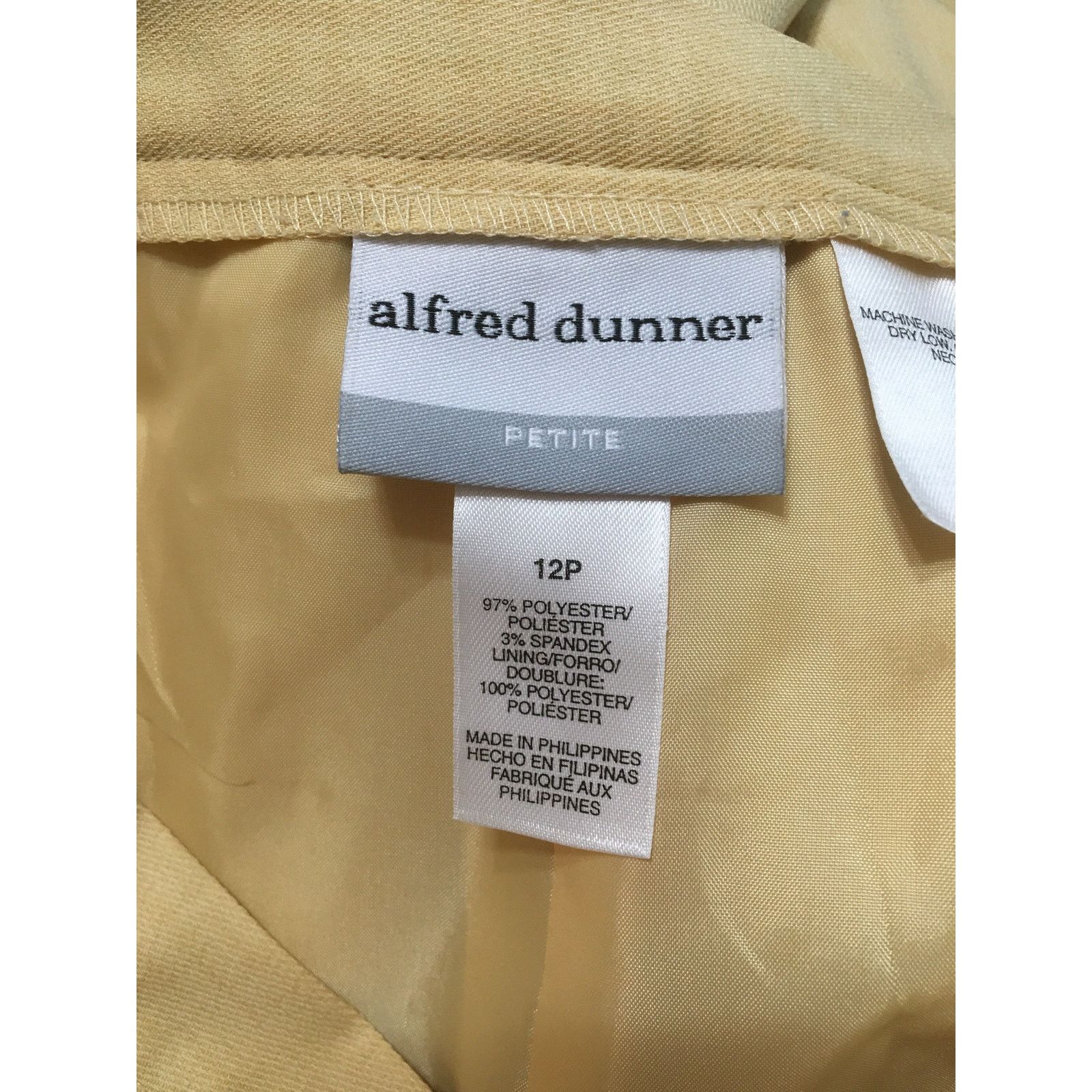 Other Alfred Dunner Petite 12P Corn Silk Yellow Lined Pants Zipper Size 34" / US 12 / IT 48 - 3 Thumbnail